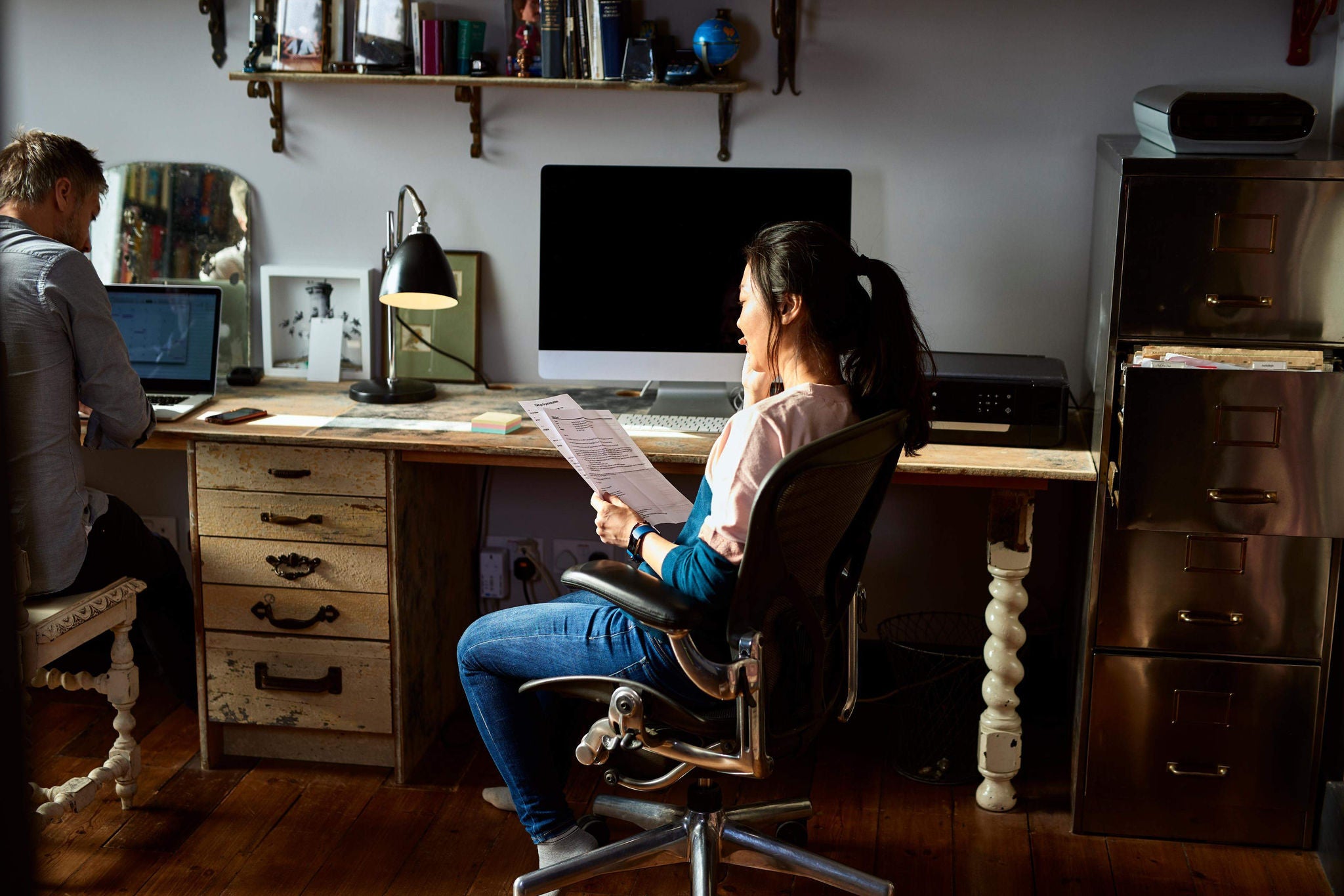 Girl sitting on chair