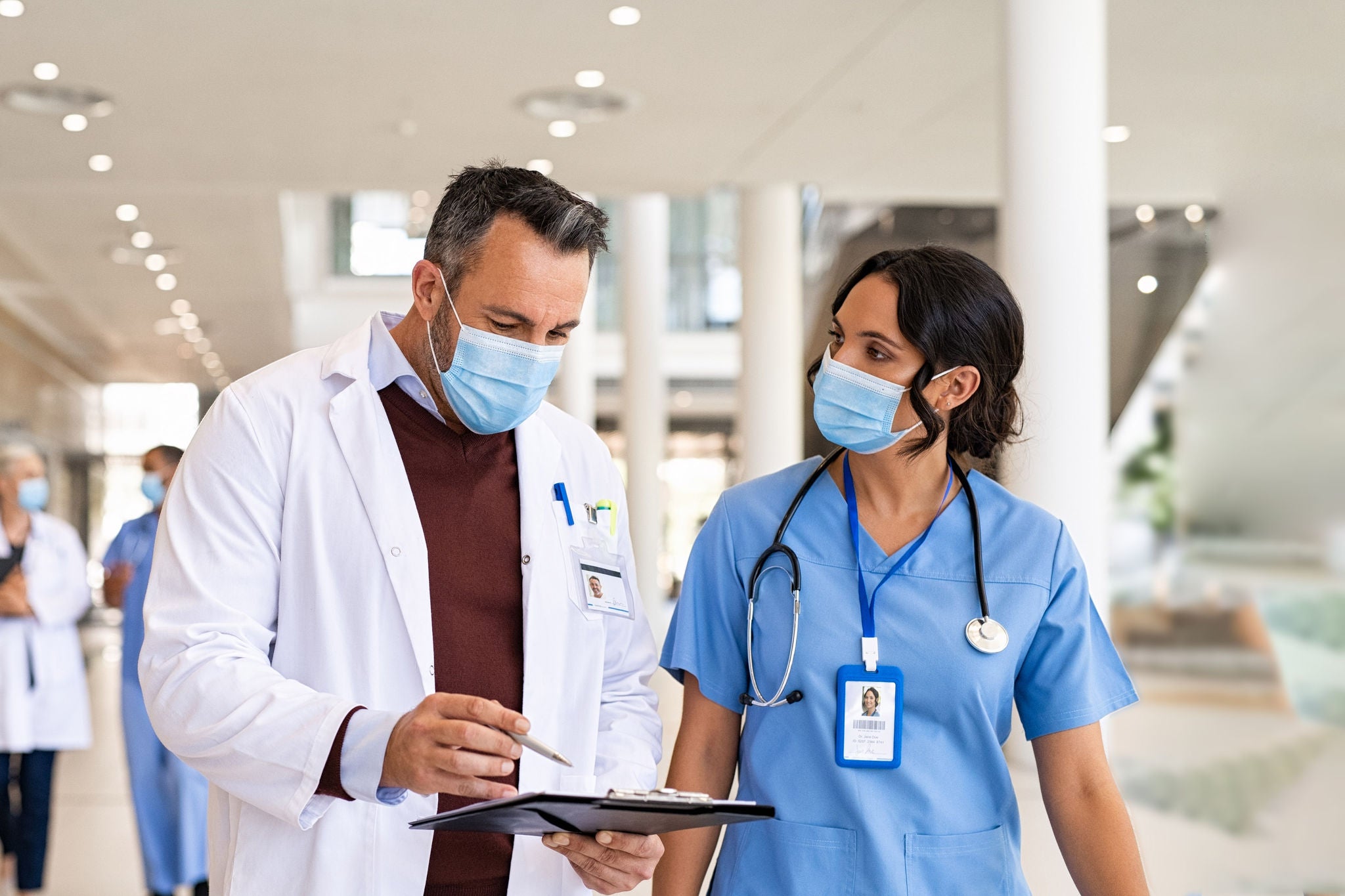 two nurses are talking