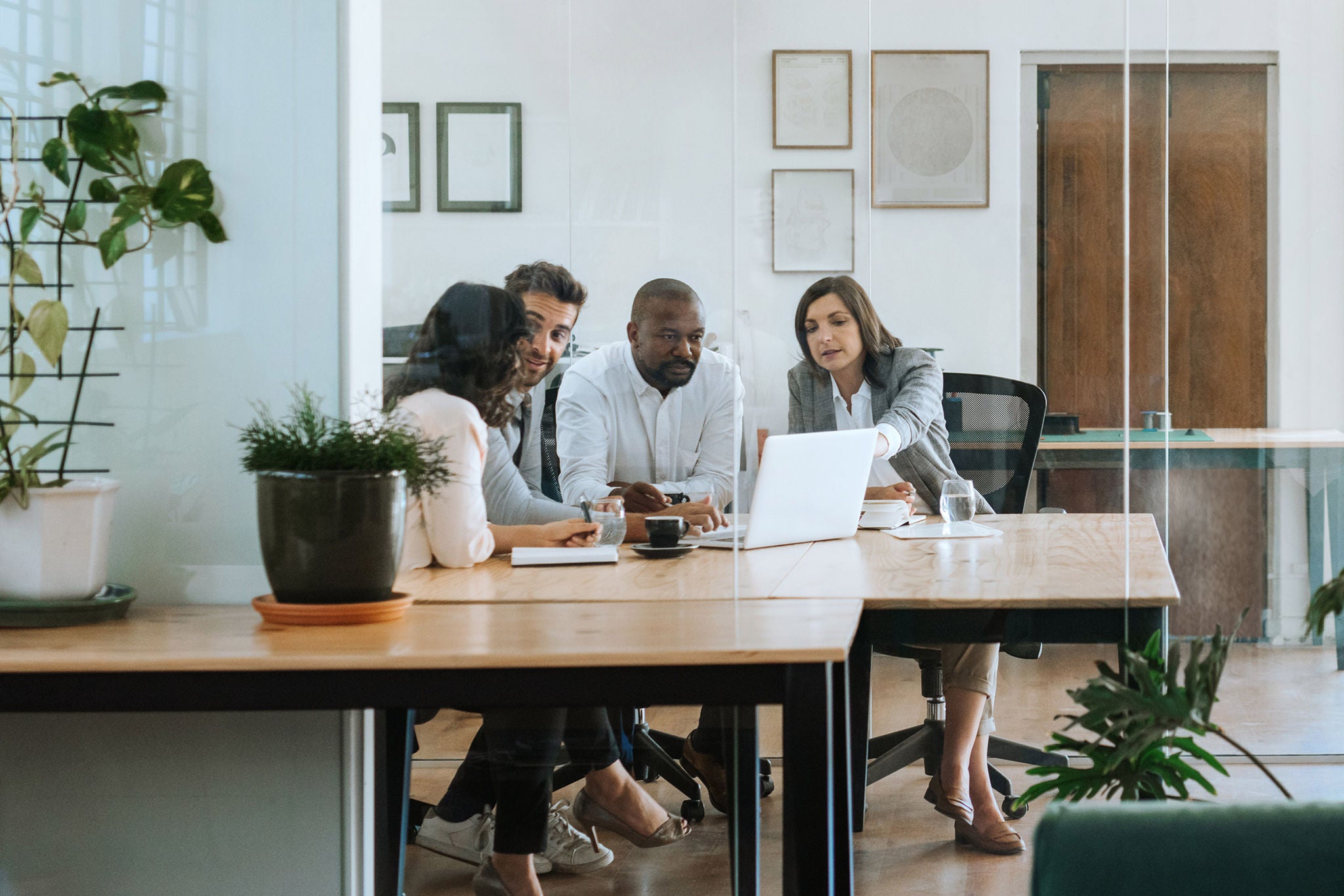 Professionals in a group discussion at office