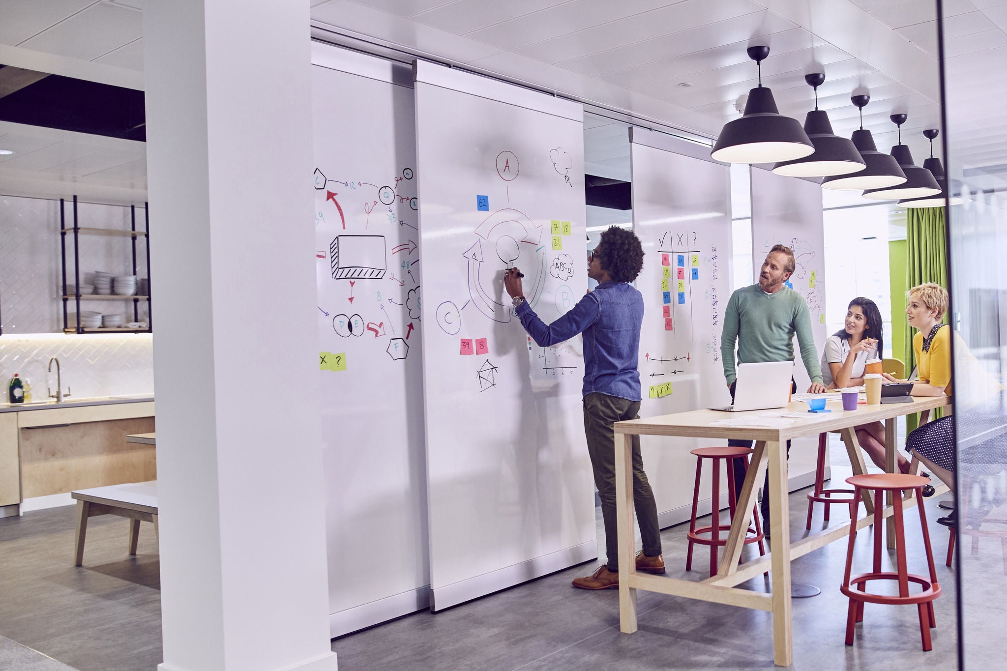 EY - People working on white board in office