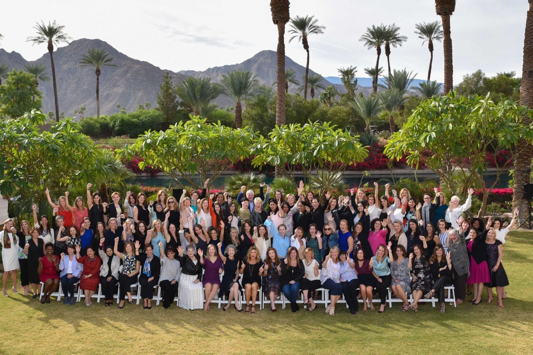 Entrepreneurial winning women group photograph