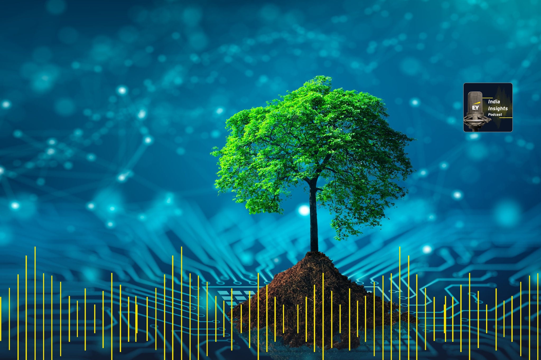 Computer generated image of a tree with blue background