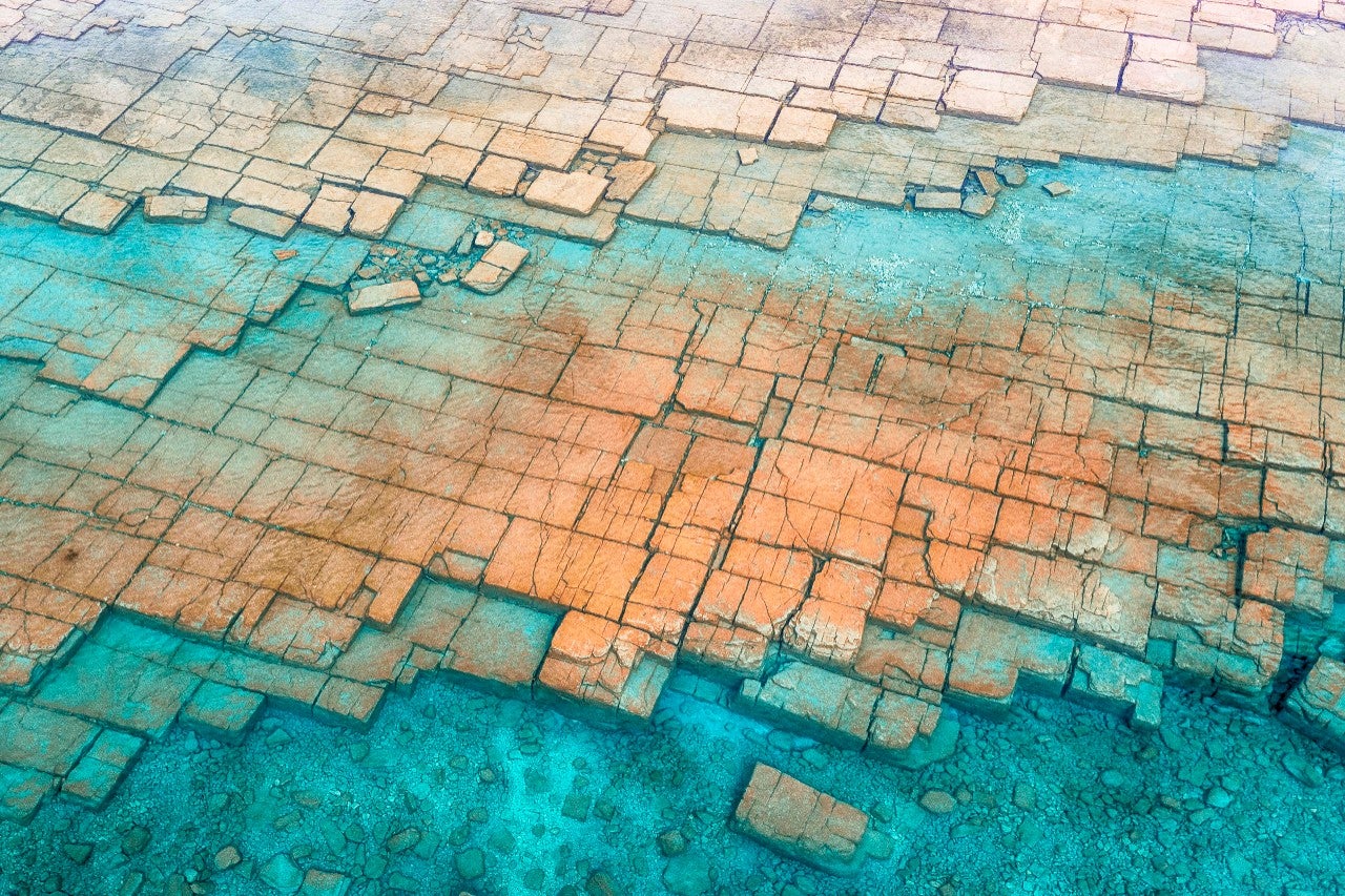 Geometric rock formations coast Canada