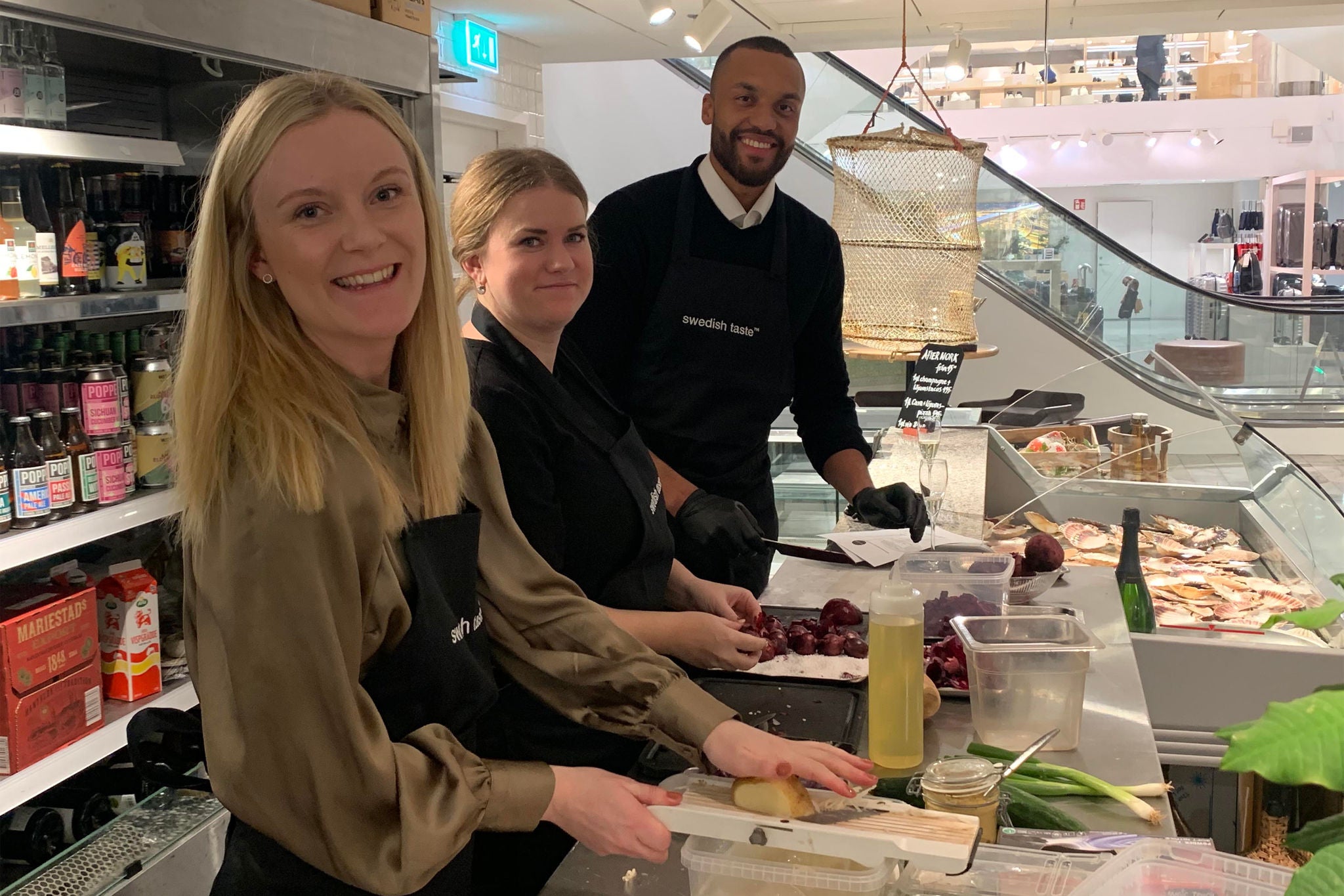 Three of them are cooking dinner together after last day training