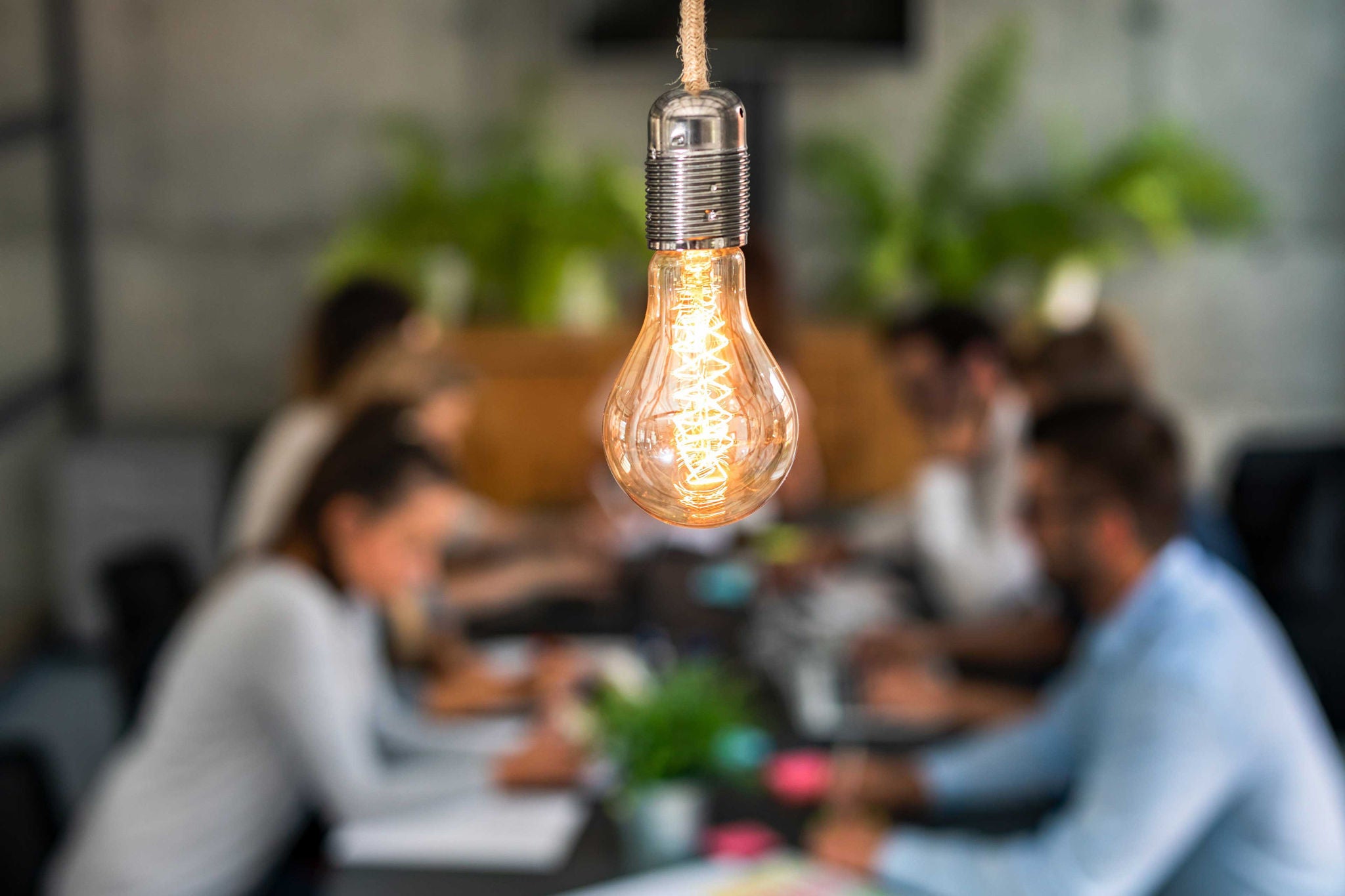 People working around a table