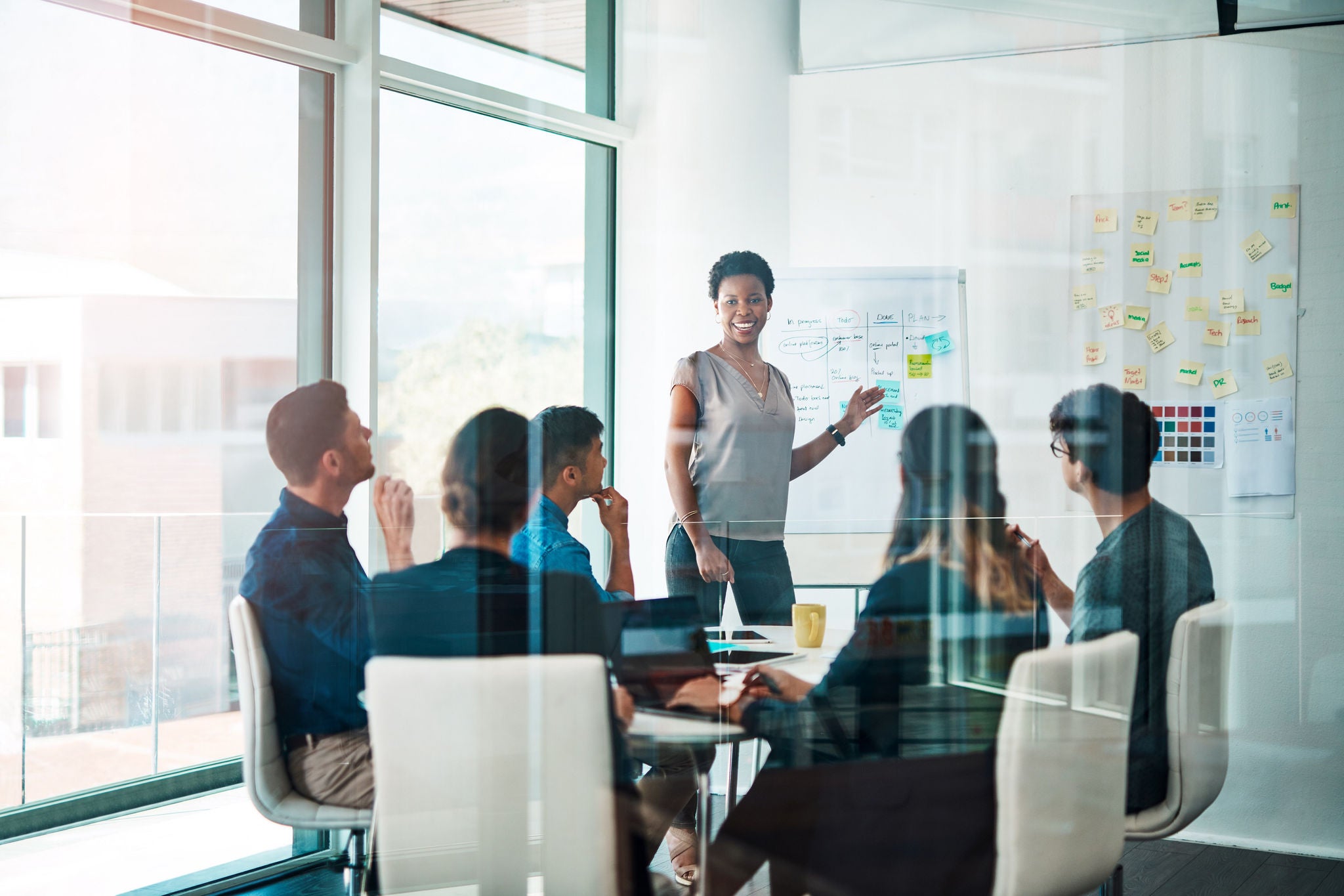 Shot of a group of businesspeople having a meeting in a modern office