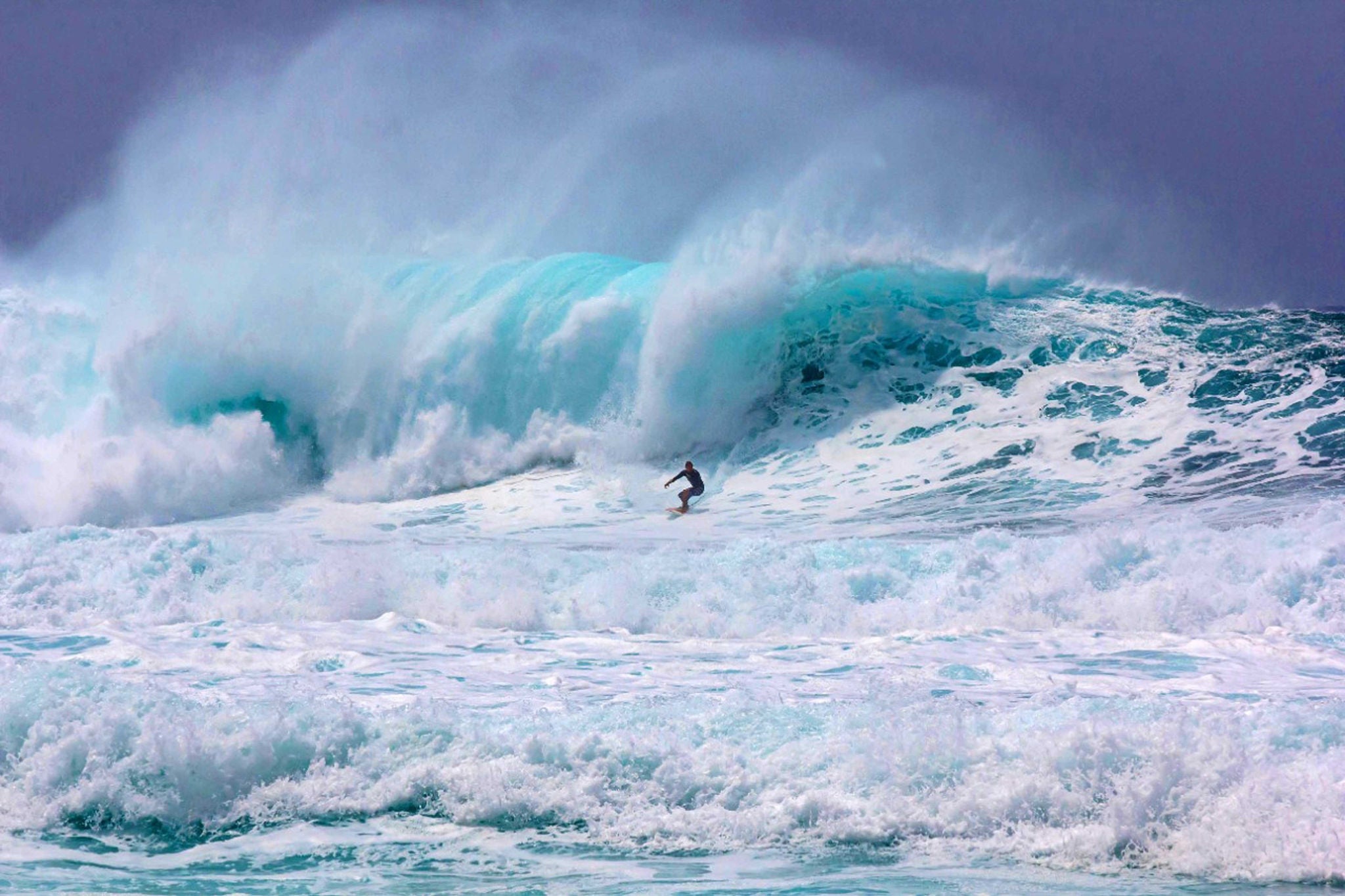 Person skidding on the sea