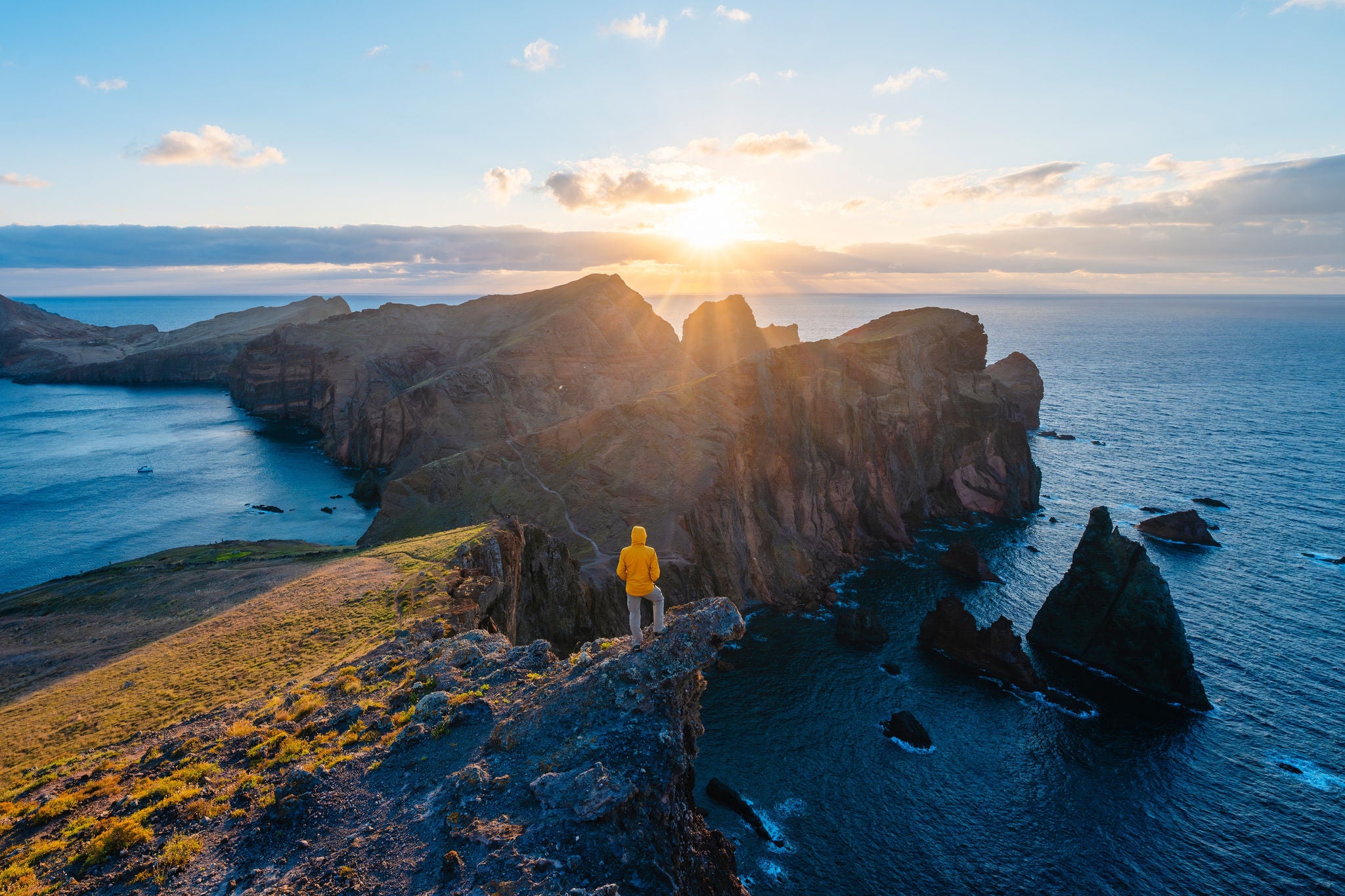 Man standing on cliff