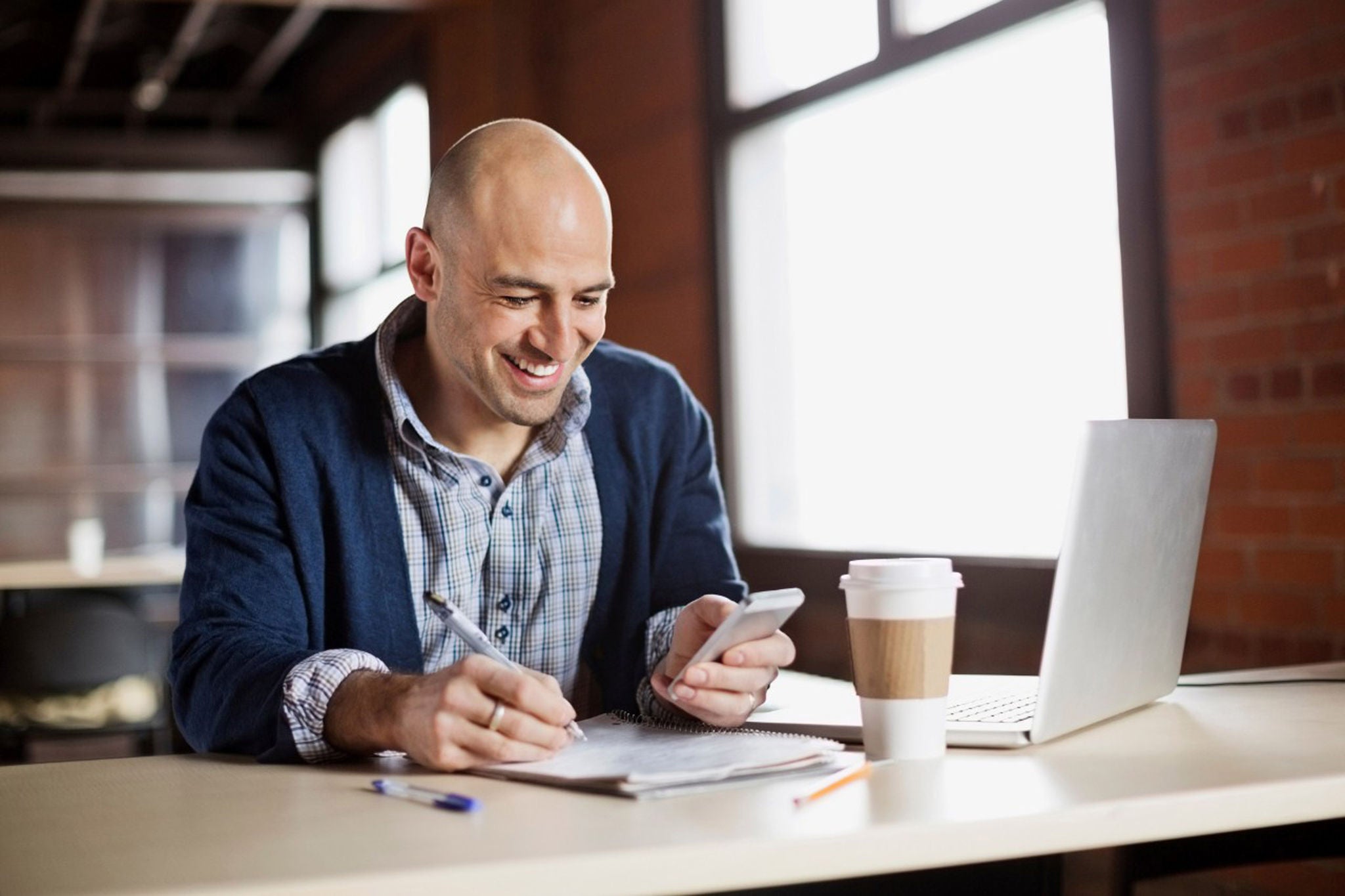 Entrepreneur working office space