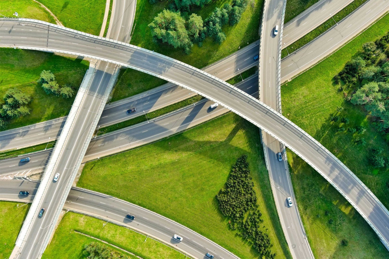 Vista Aerea de uma Interseccao de Rodovia