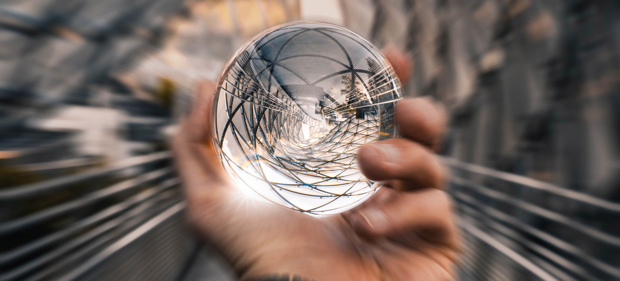 Holding a glass ball