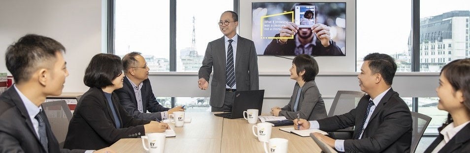 Employees discussing about the work in conference room