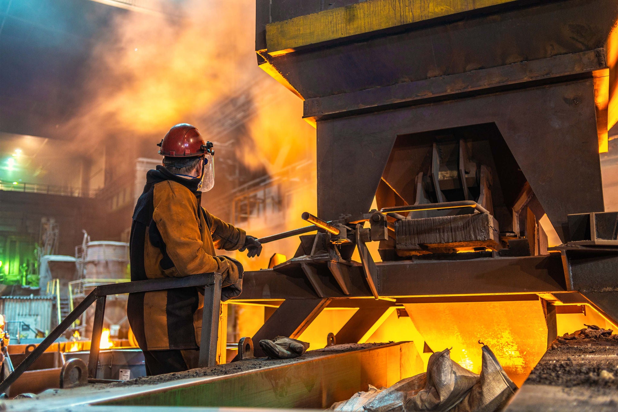 Worker in a mining factory