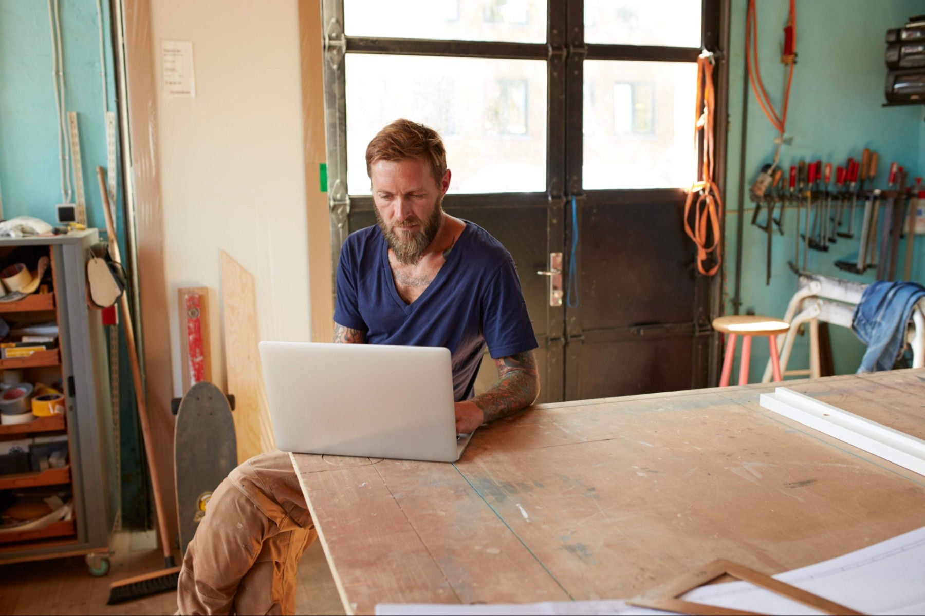 Man working on laptop