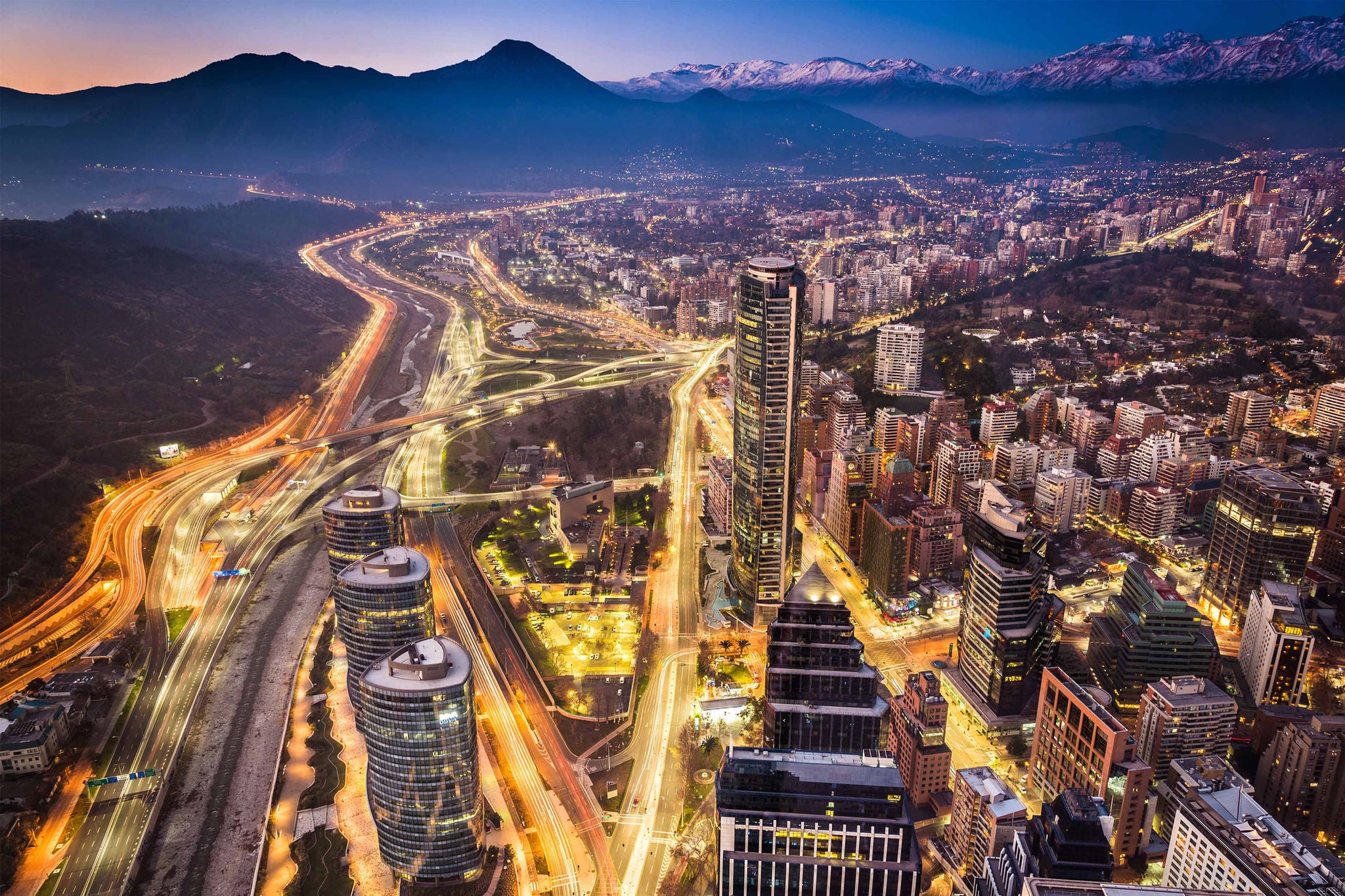 Aerial view of building in Chile