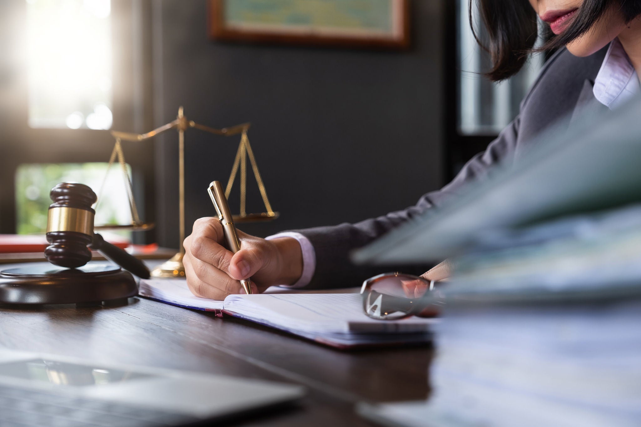 Lawyer working on a documents