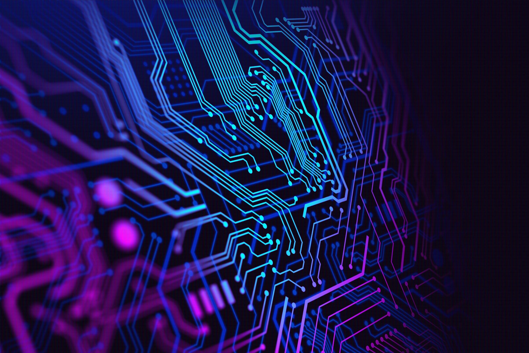 Blue electronic chip circuit