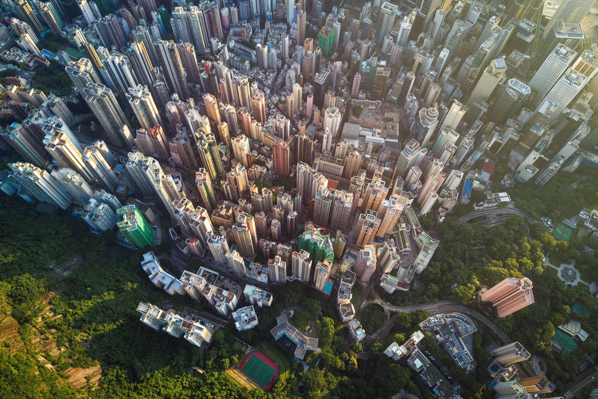 Aerial view of build structure of the city