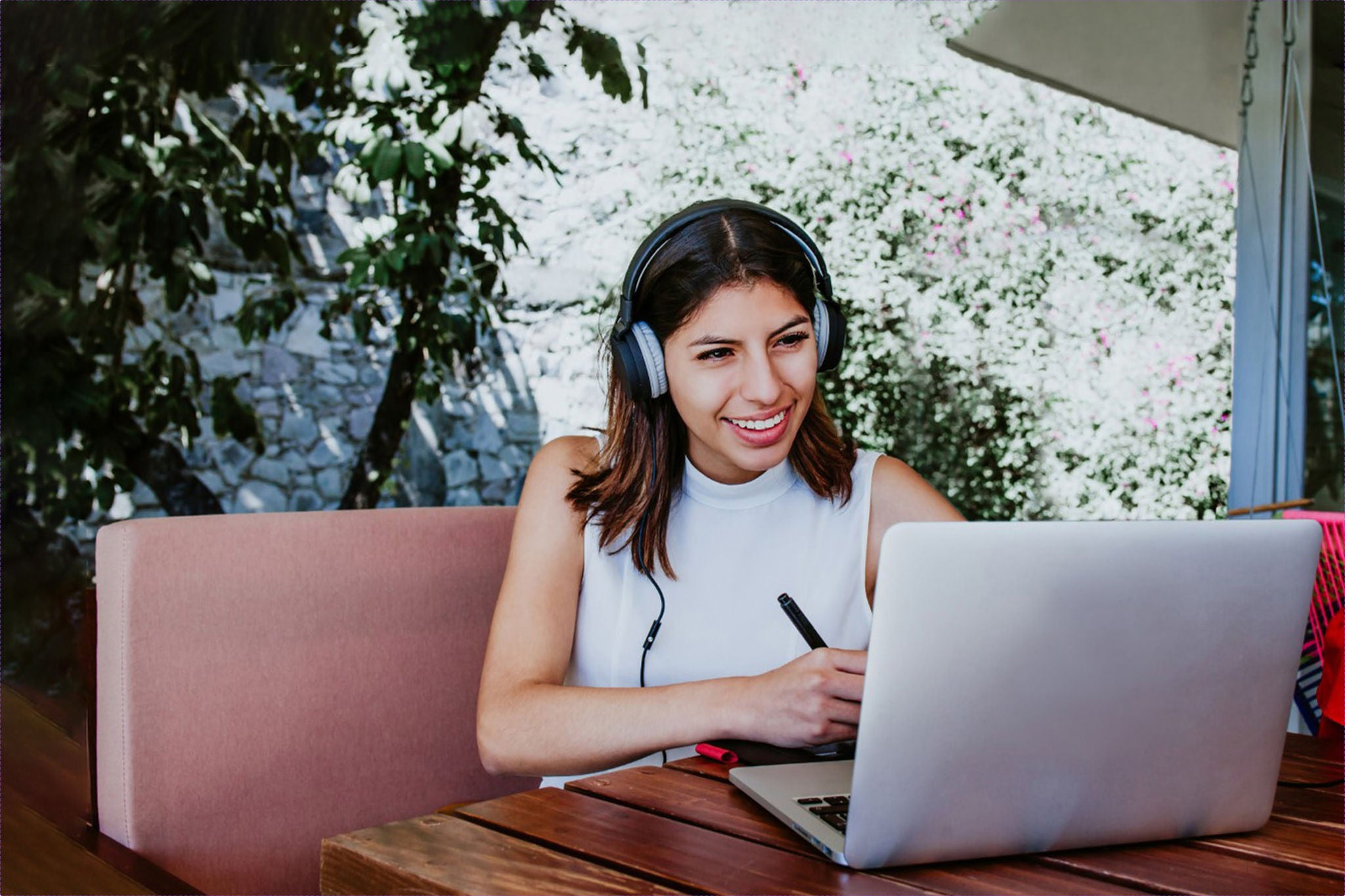 Employee working with laptop 