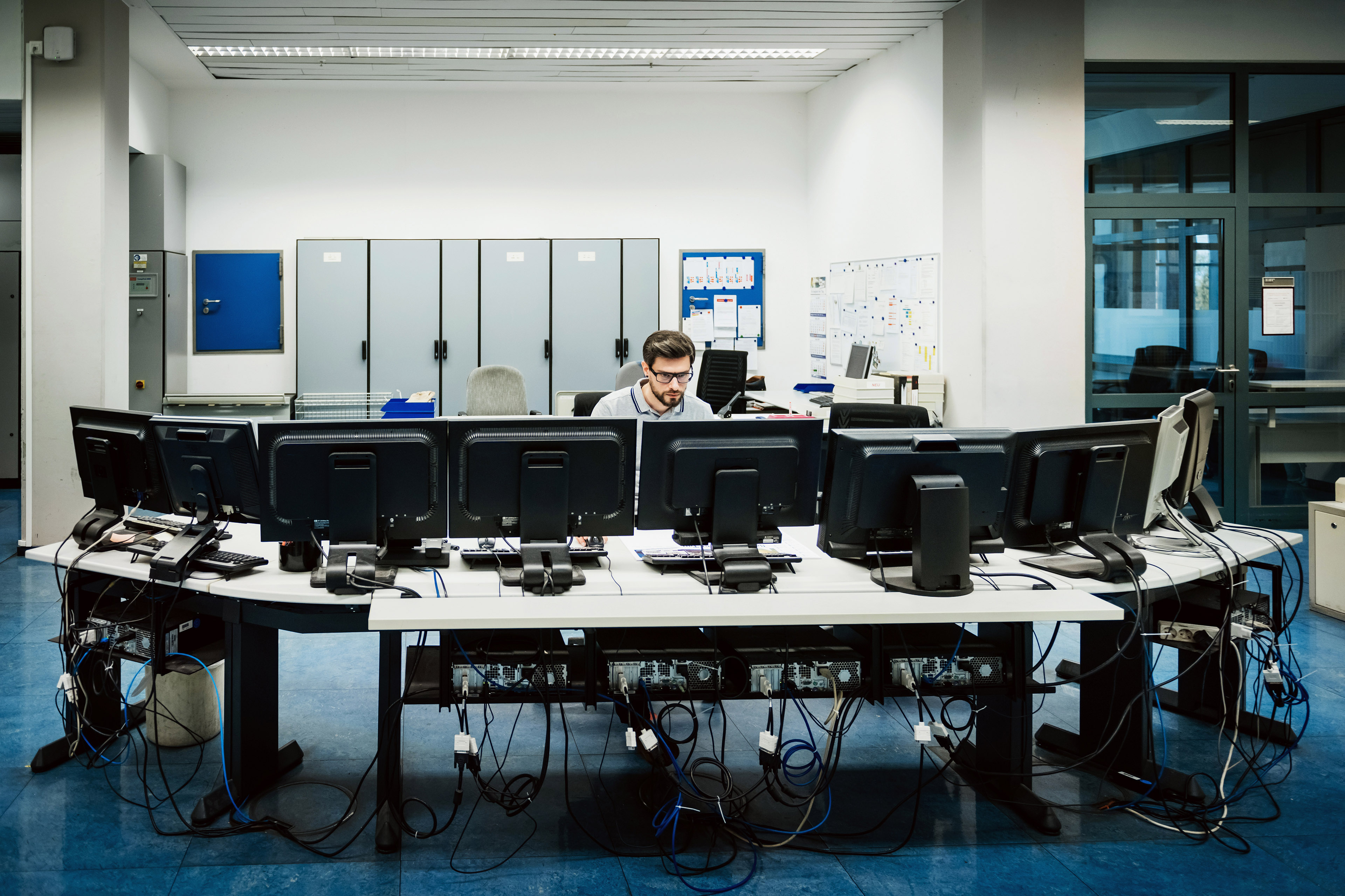 Man doing office work