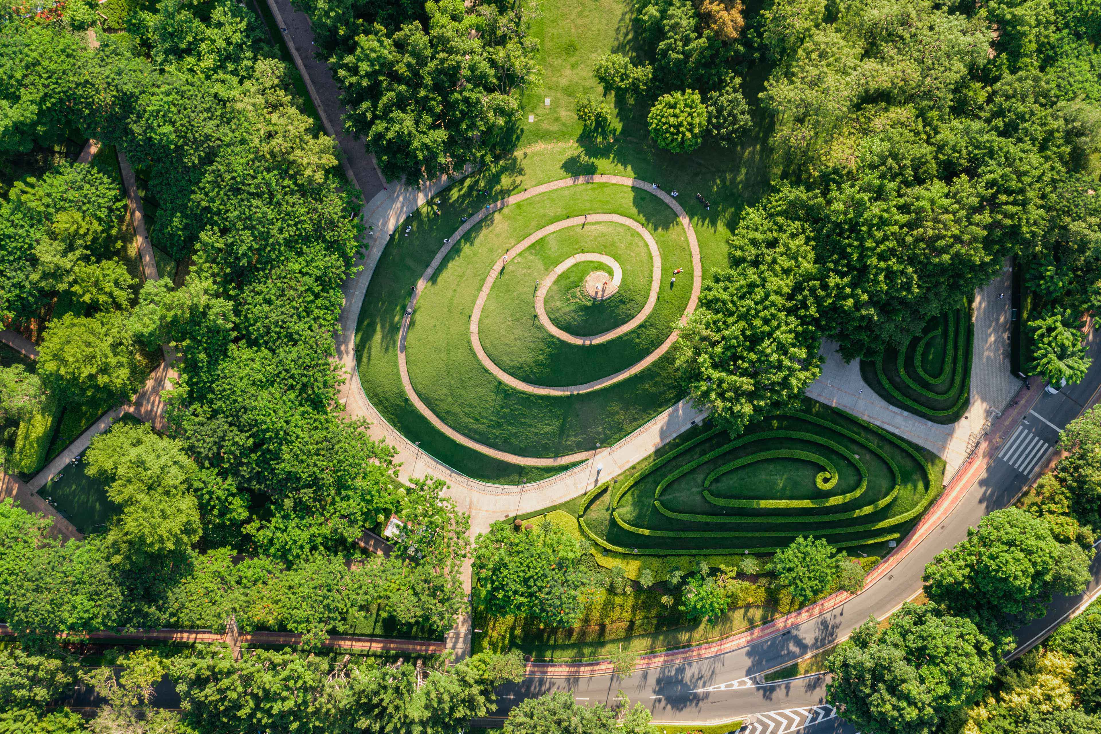 Luftaufnahme des Stadtparks