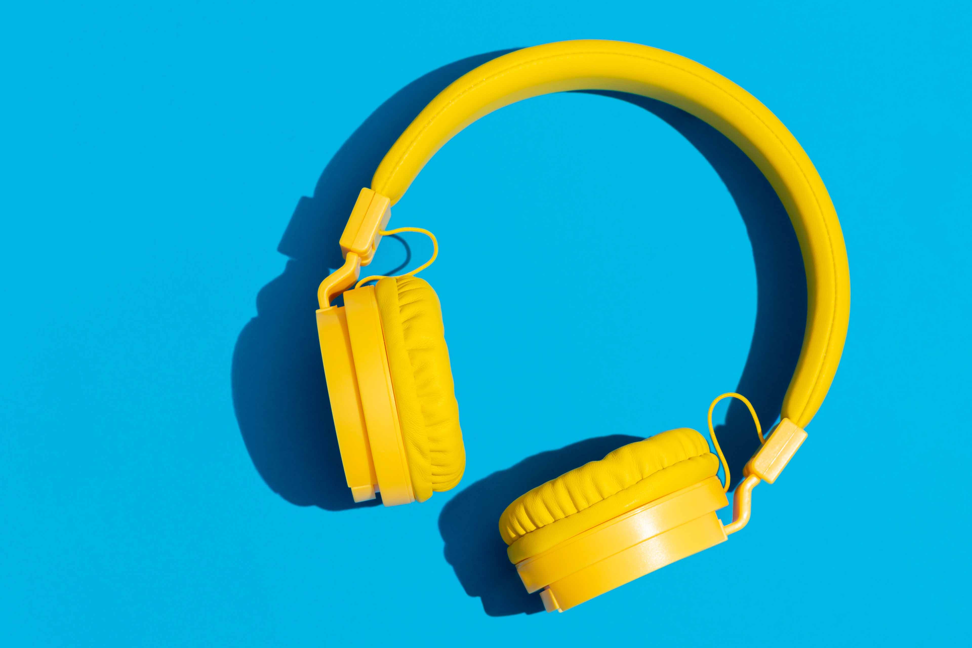 Yellow headphones