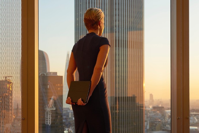 Business Woman looking out of the window