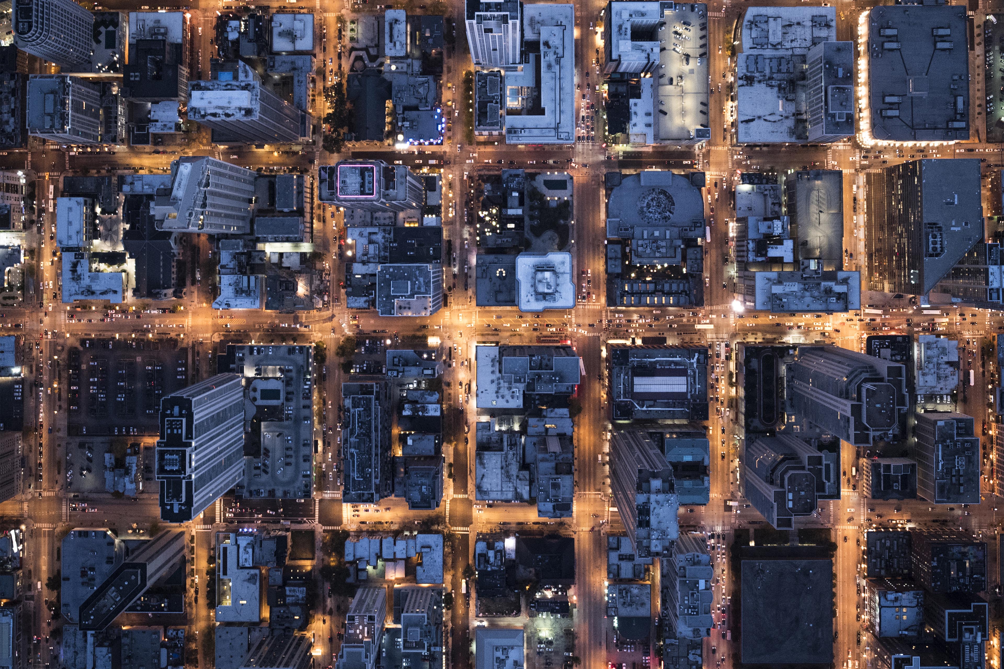 Top view of buildings