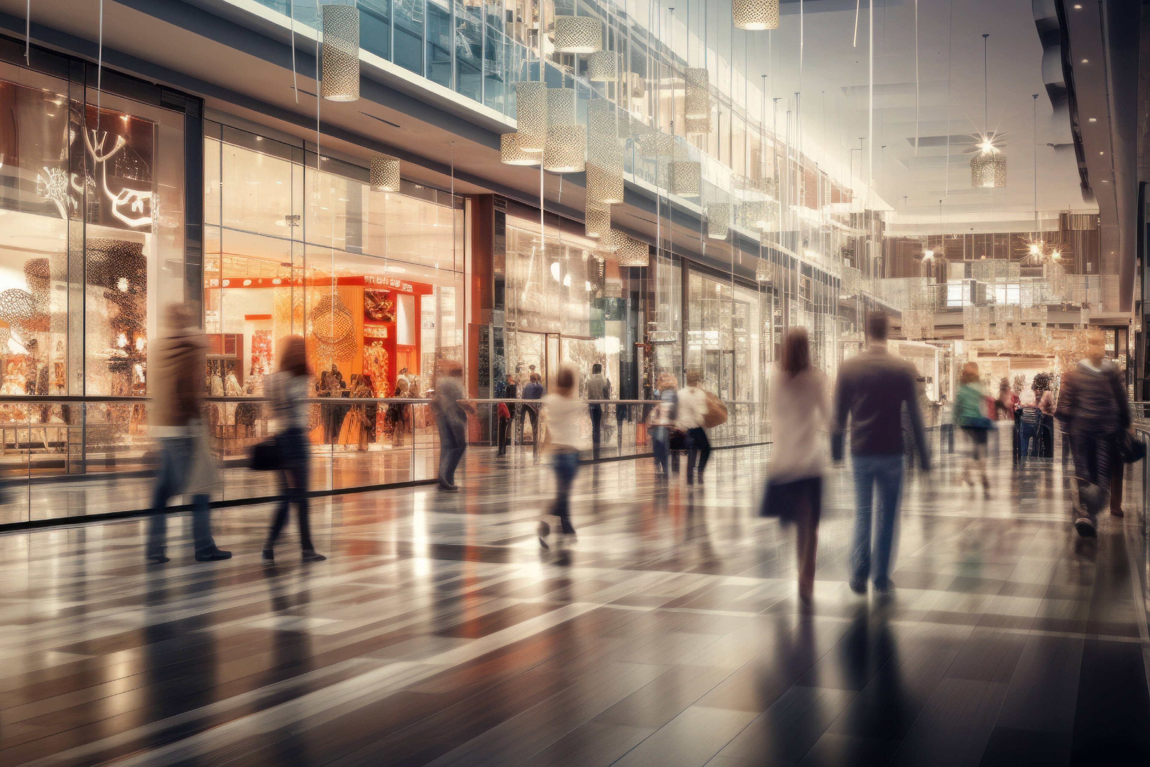 People walking inside mall