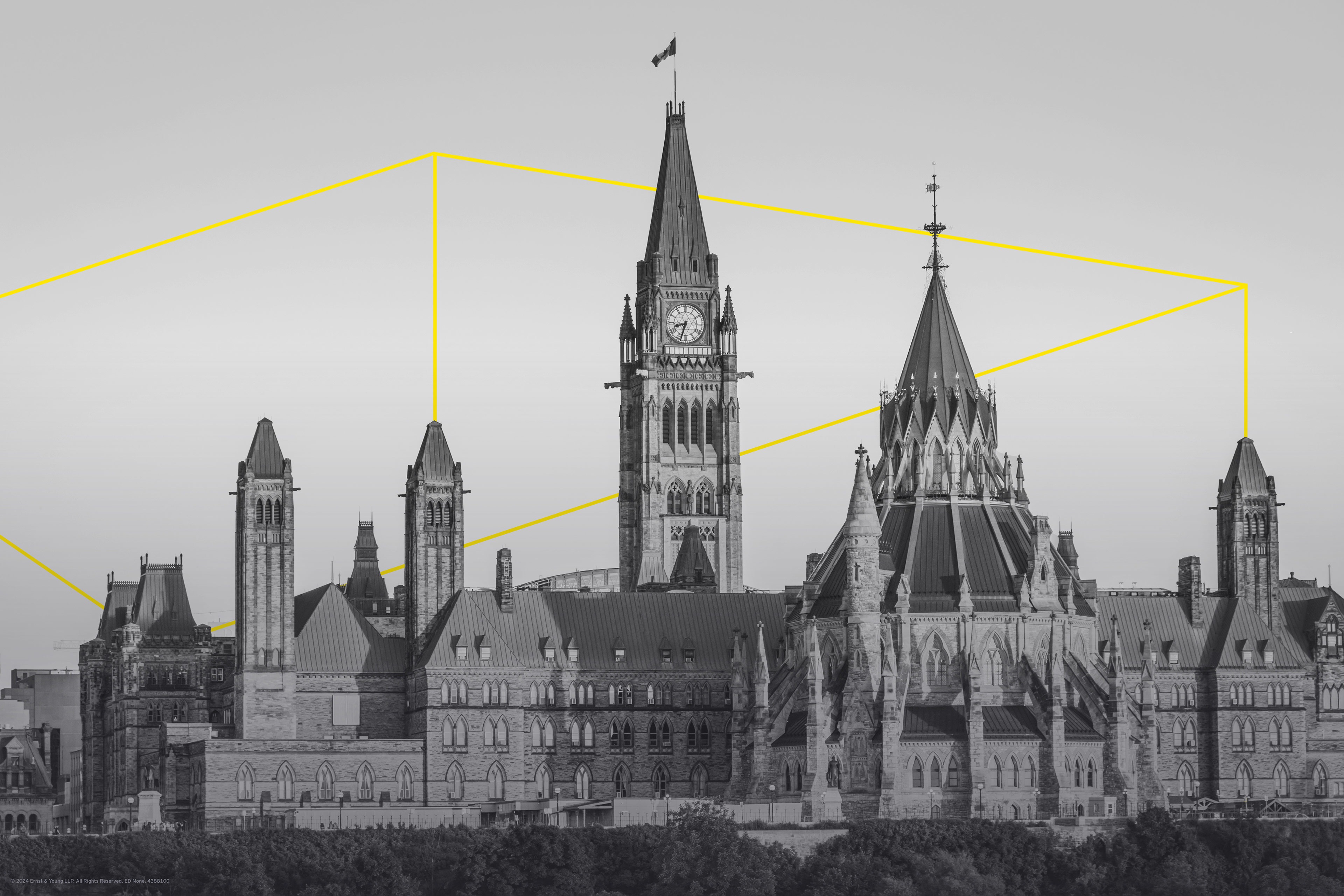 Colline du Parlement de nuit, Ottawa, Canada