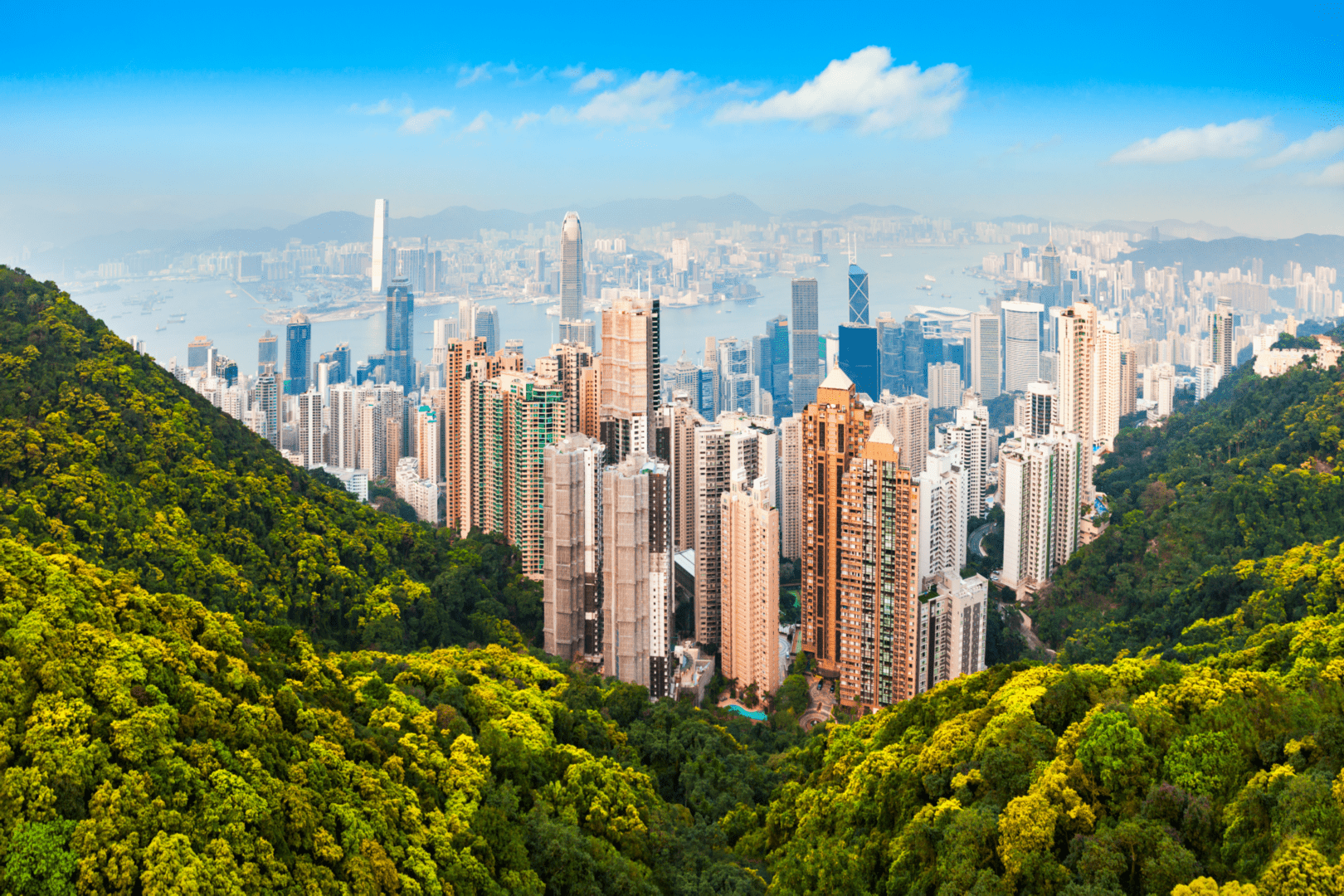 香港维港日落景色