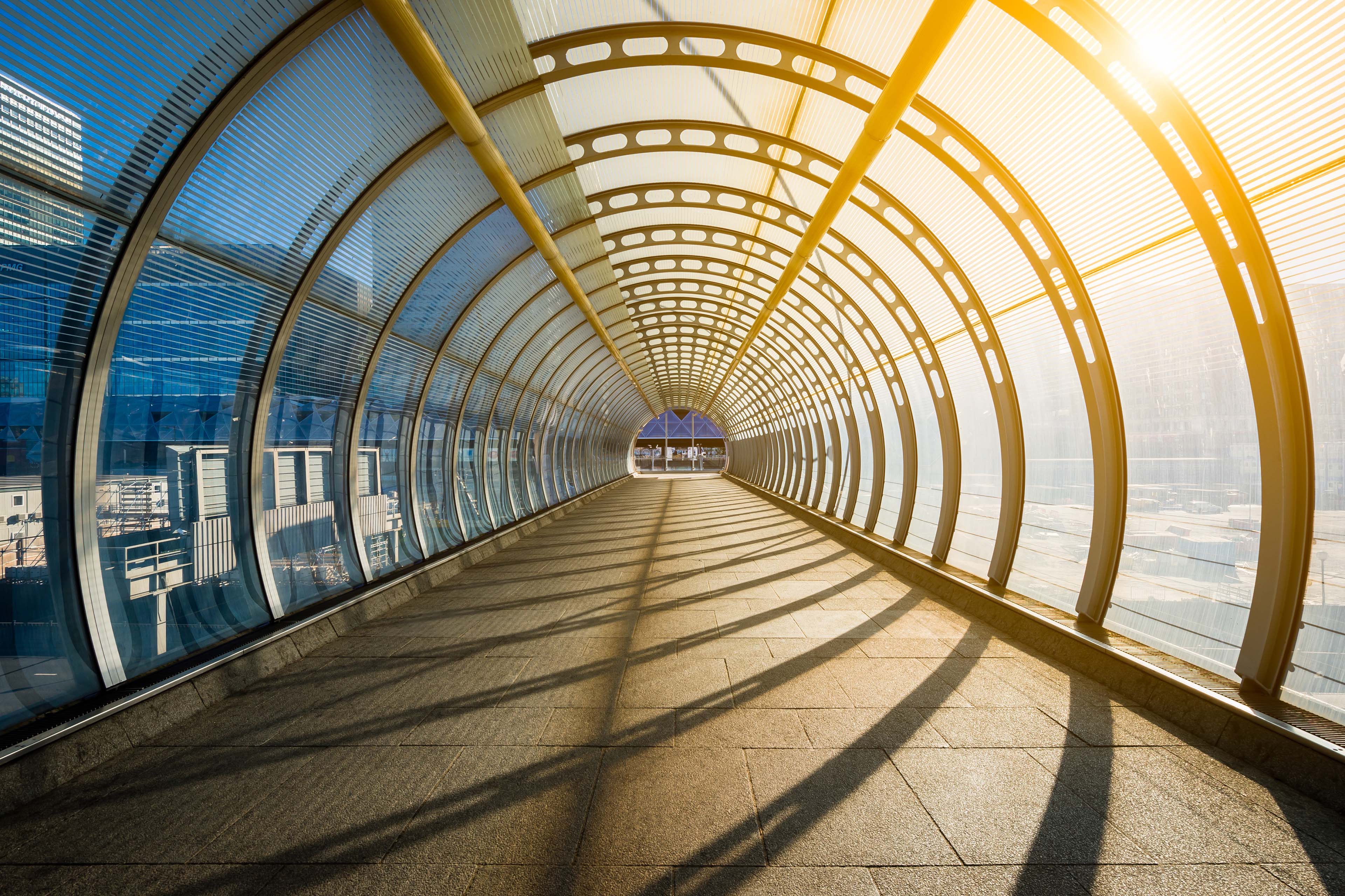 Empty tunnel with foot path