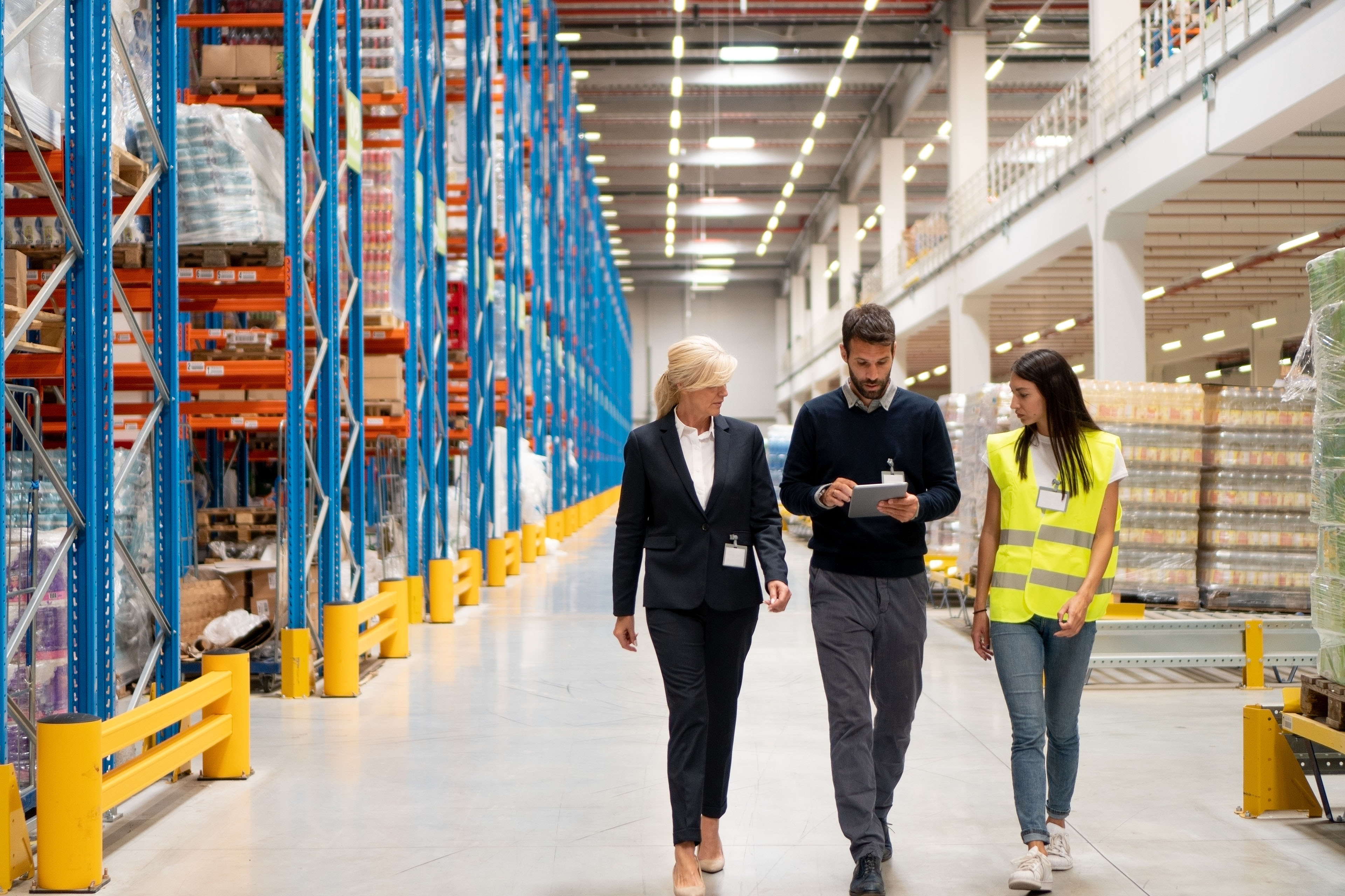 Managers visit warehouse