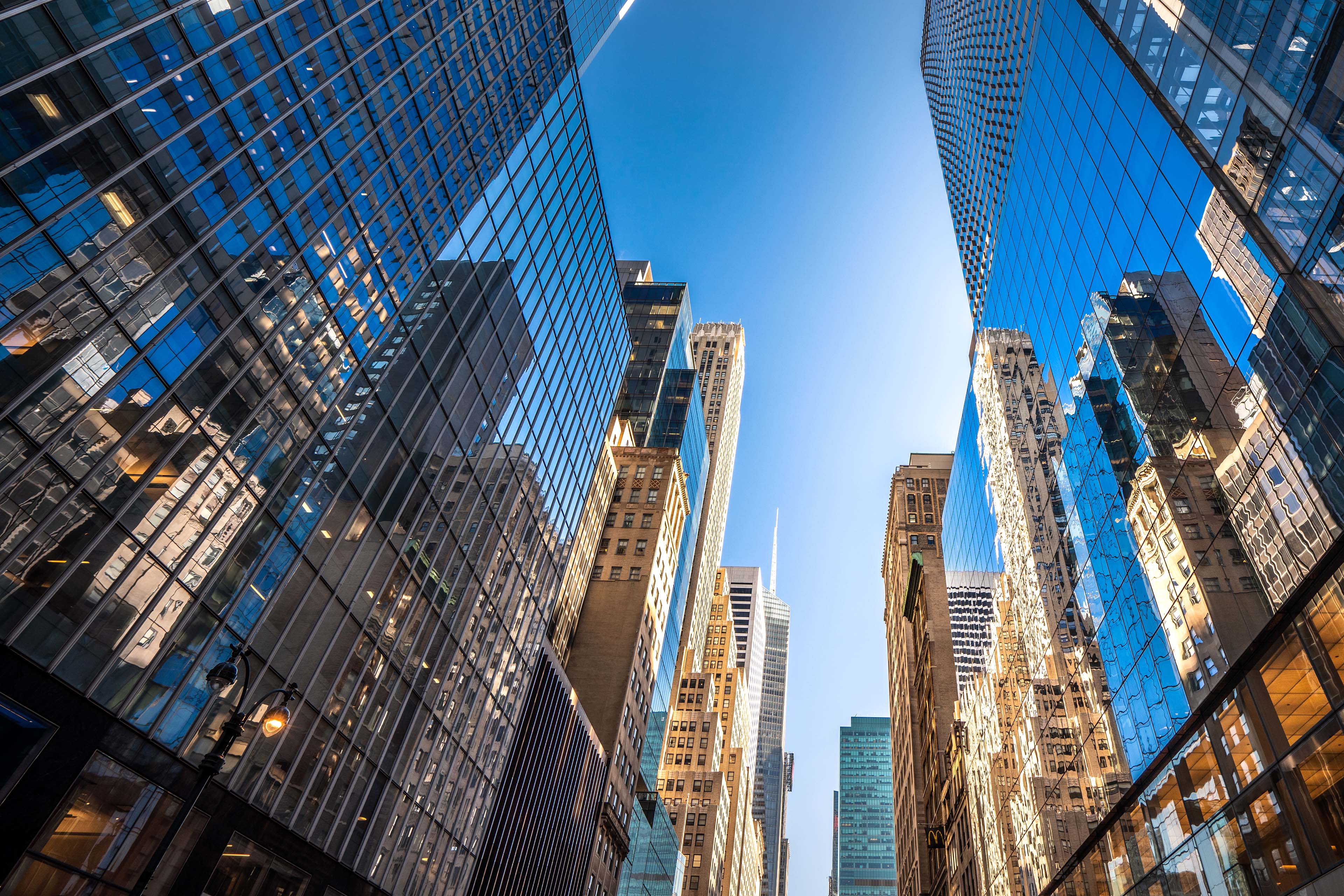 Reflections in the skyscrapers of New York city