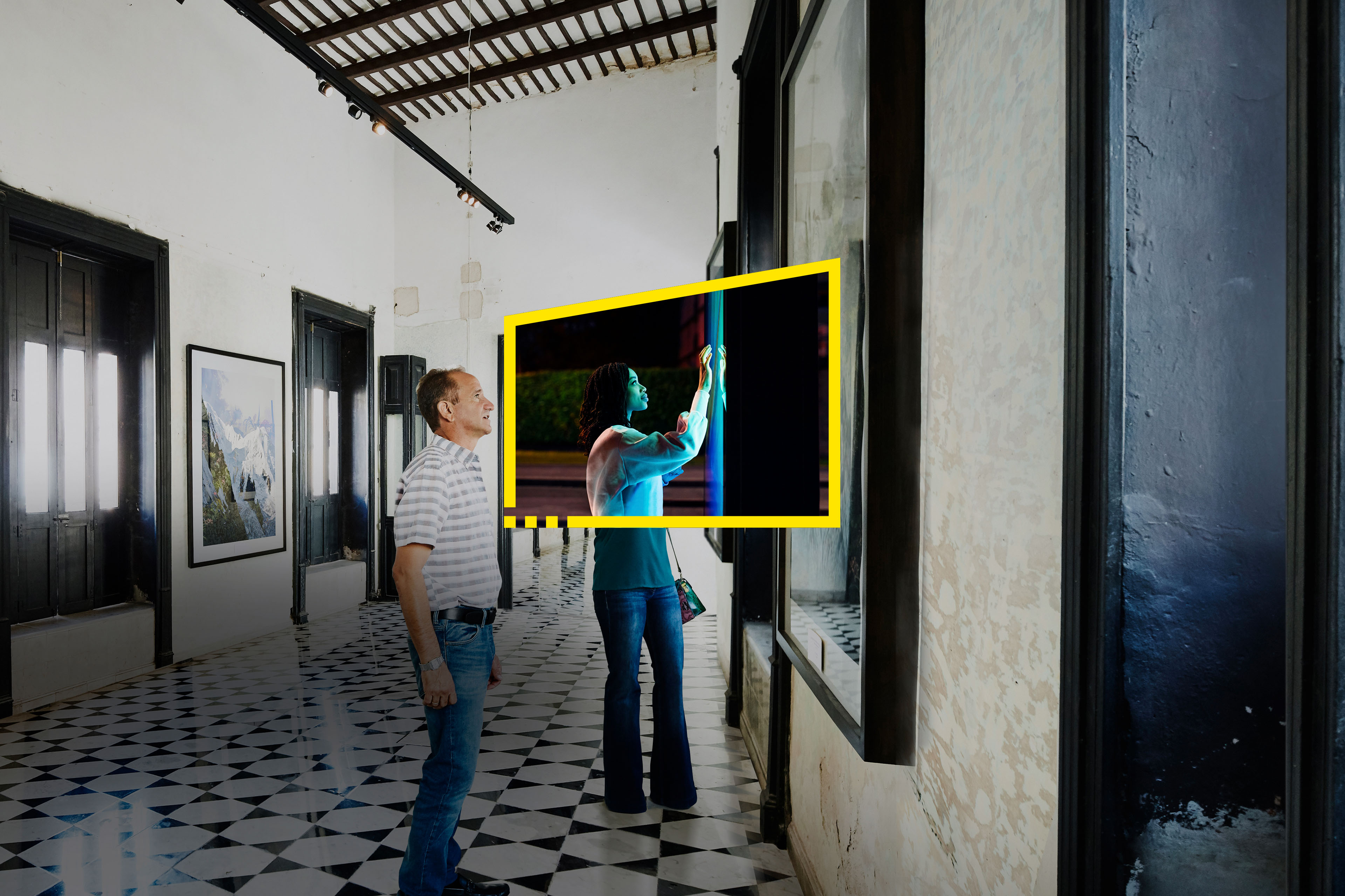 Reframe your future art gallery touchscreen