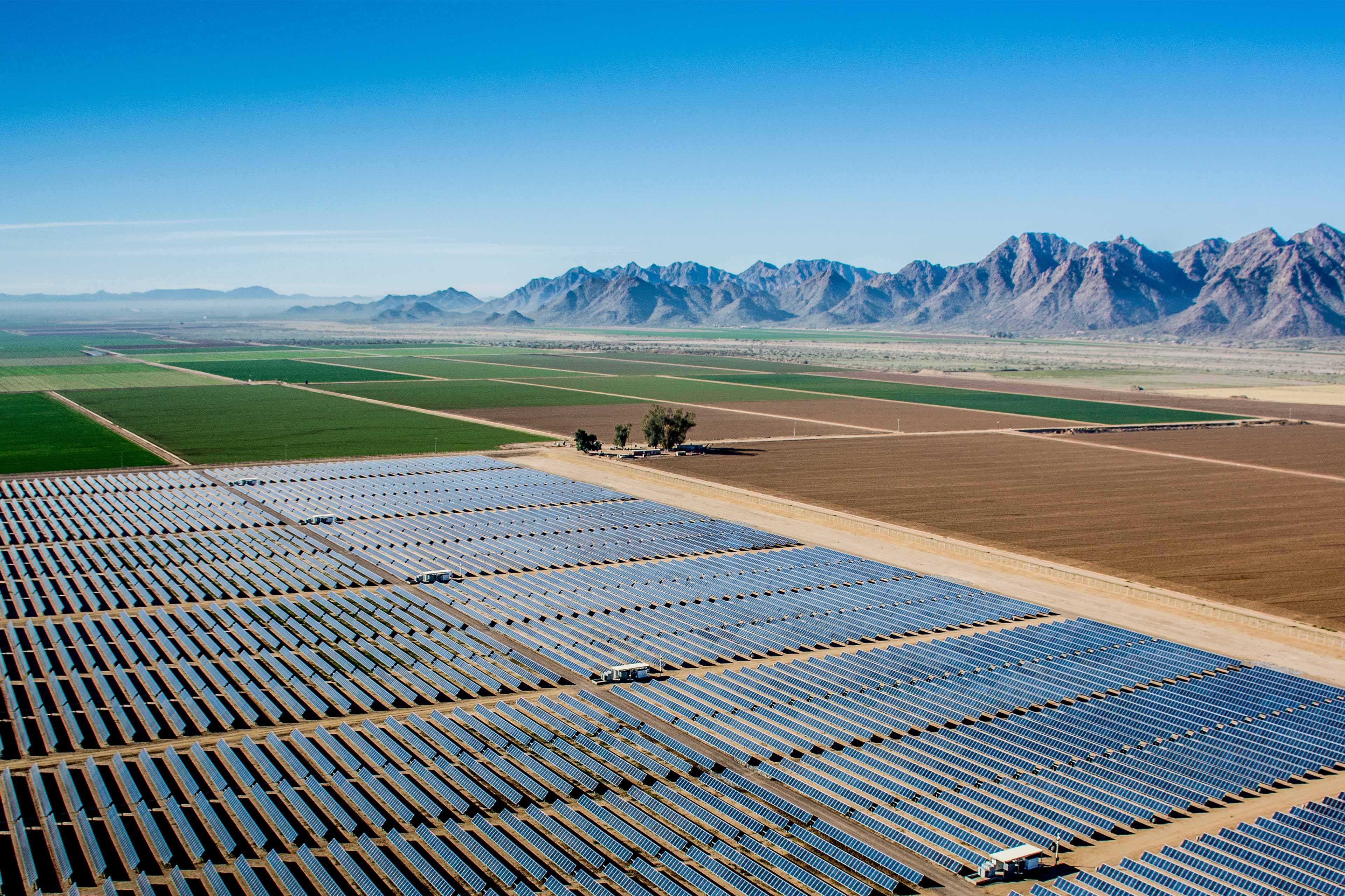 Aerial view of Gillespie solar