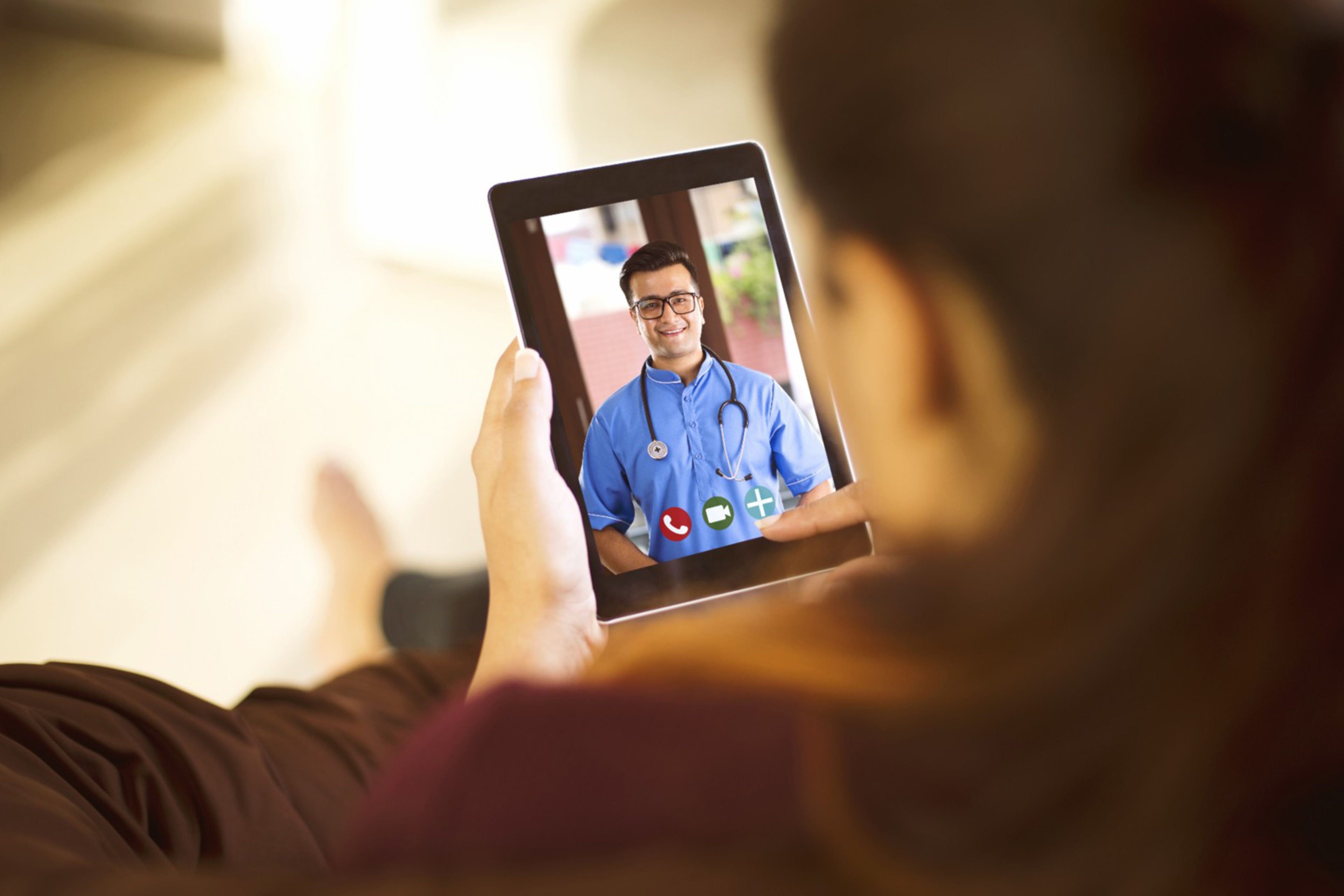 Woman using a tablet