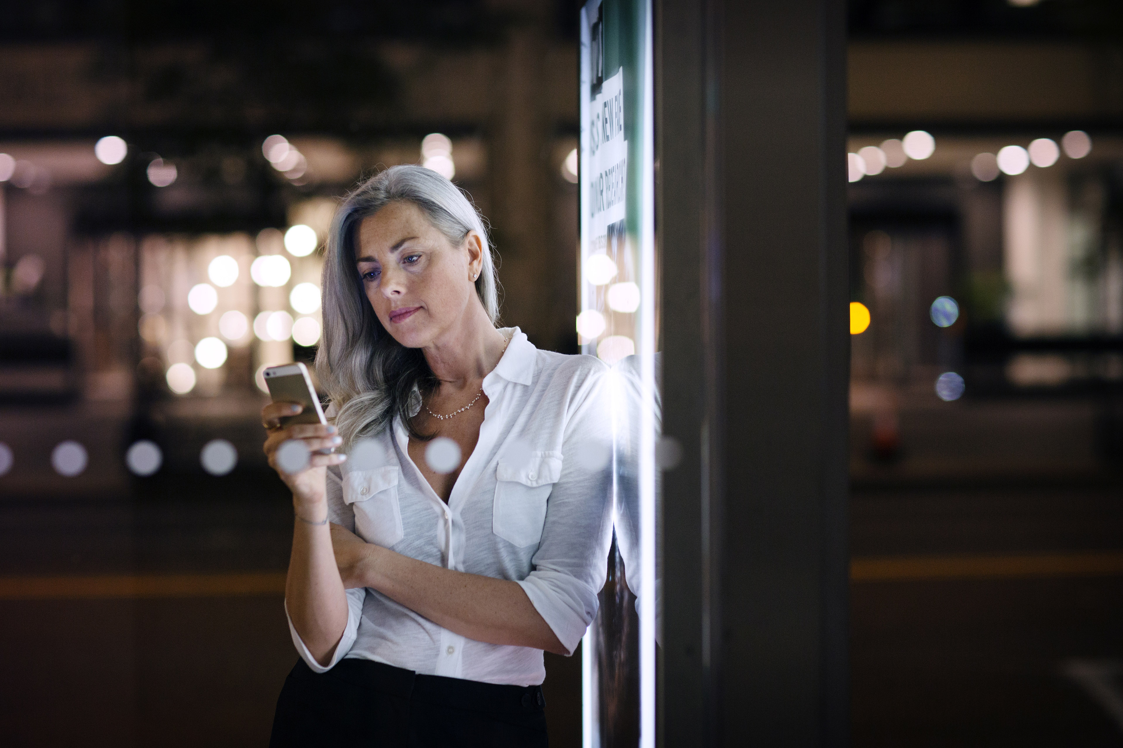 Women with a mobile phone