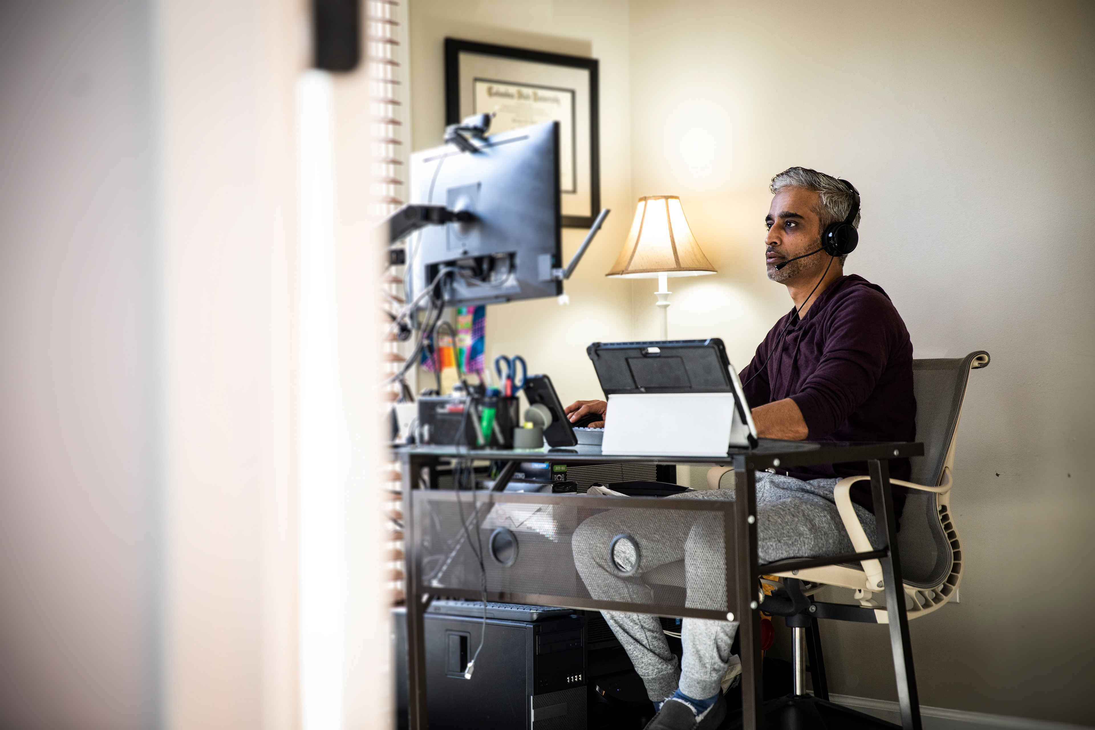 Man working in home office