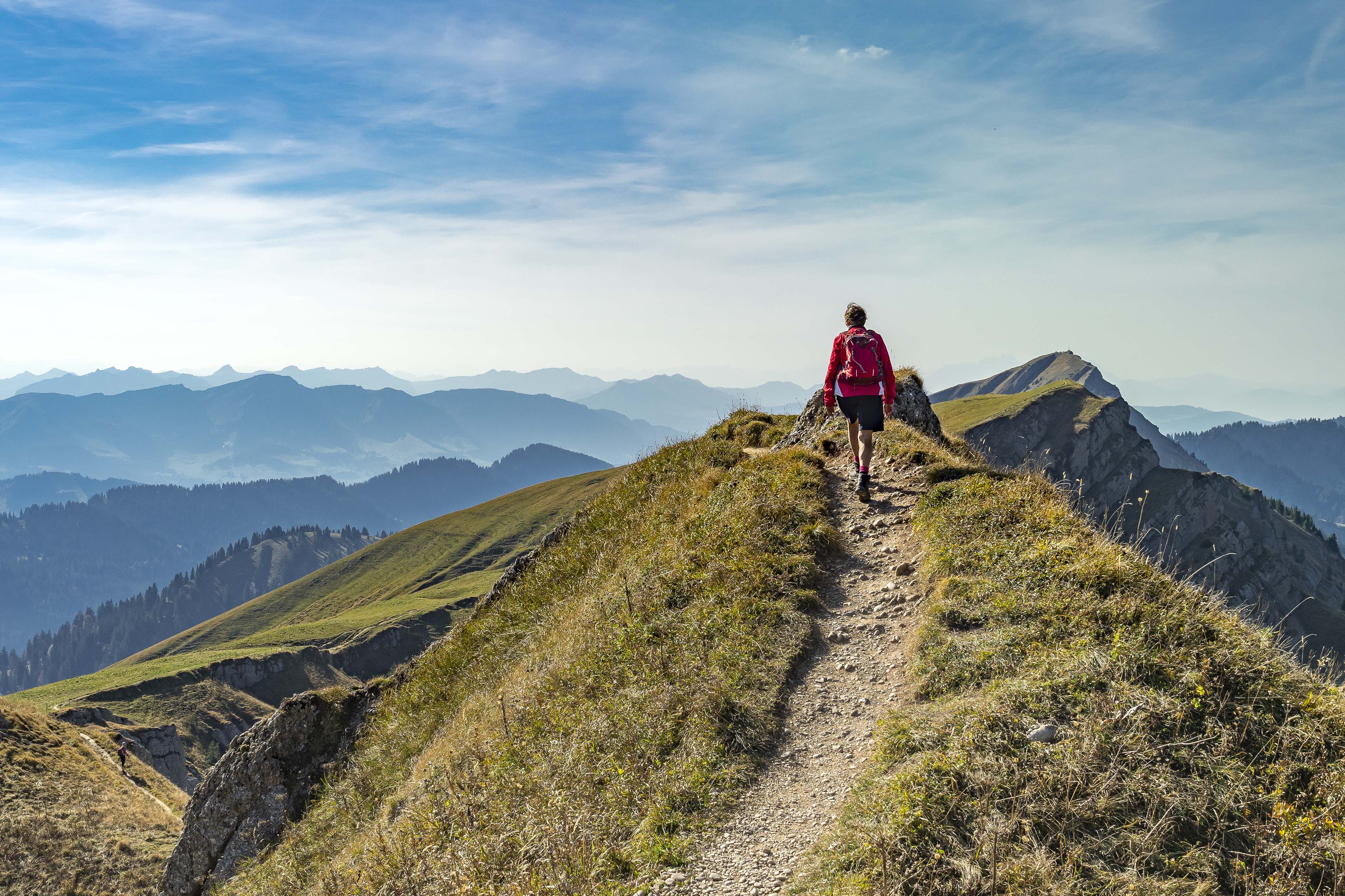 Senior Woman hiking in the allgaeu alps