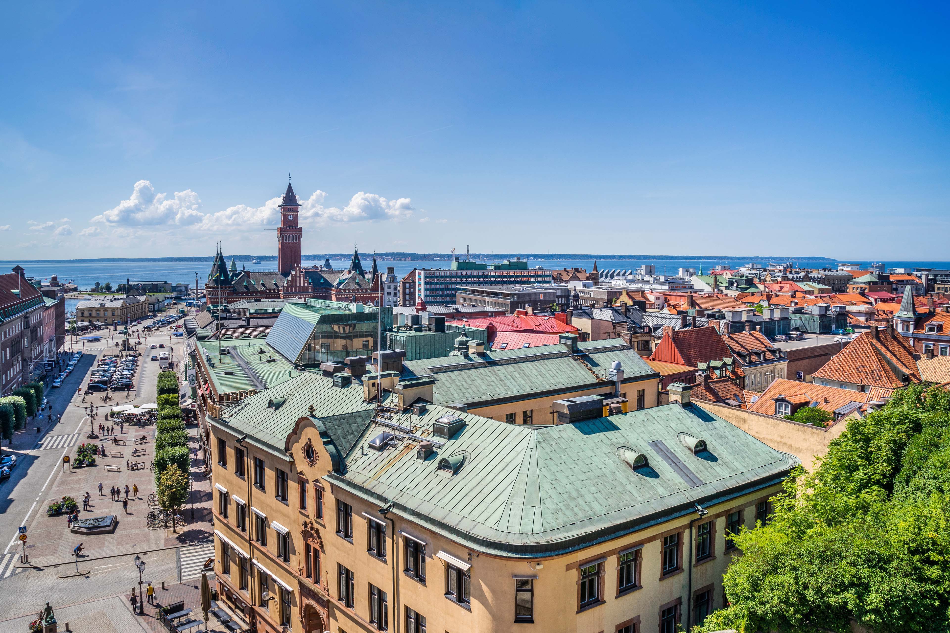 View of the Stortoget central main square of Helsingborg