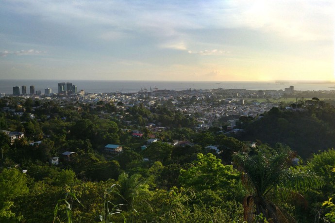 High angle view of cityscape against sky