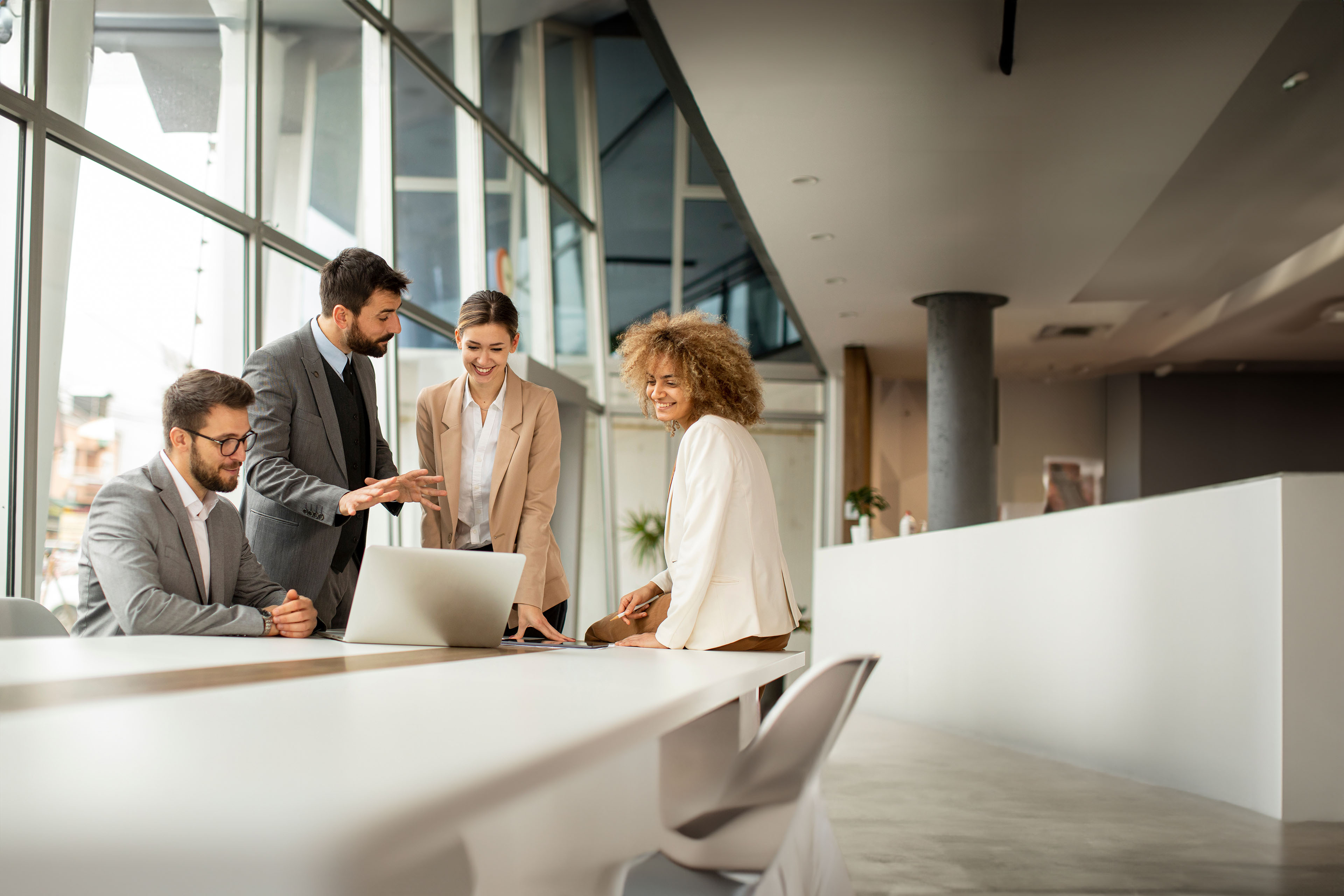 Group of multiethnic business people working together in the office