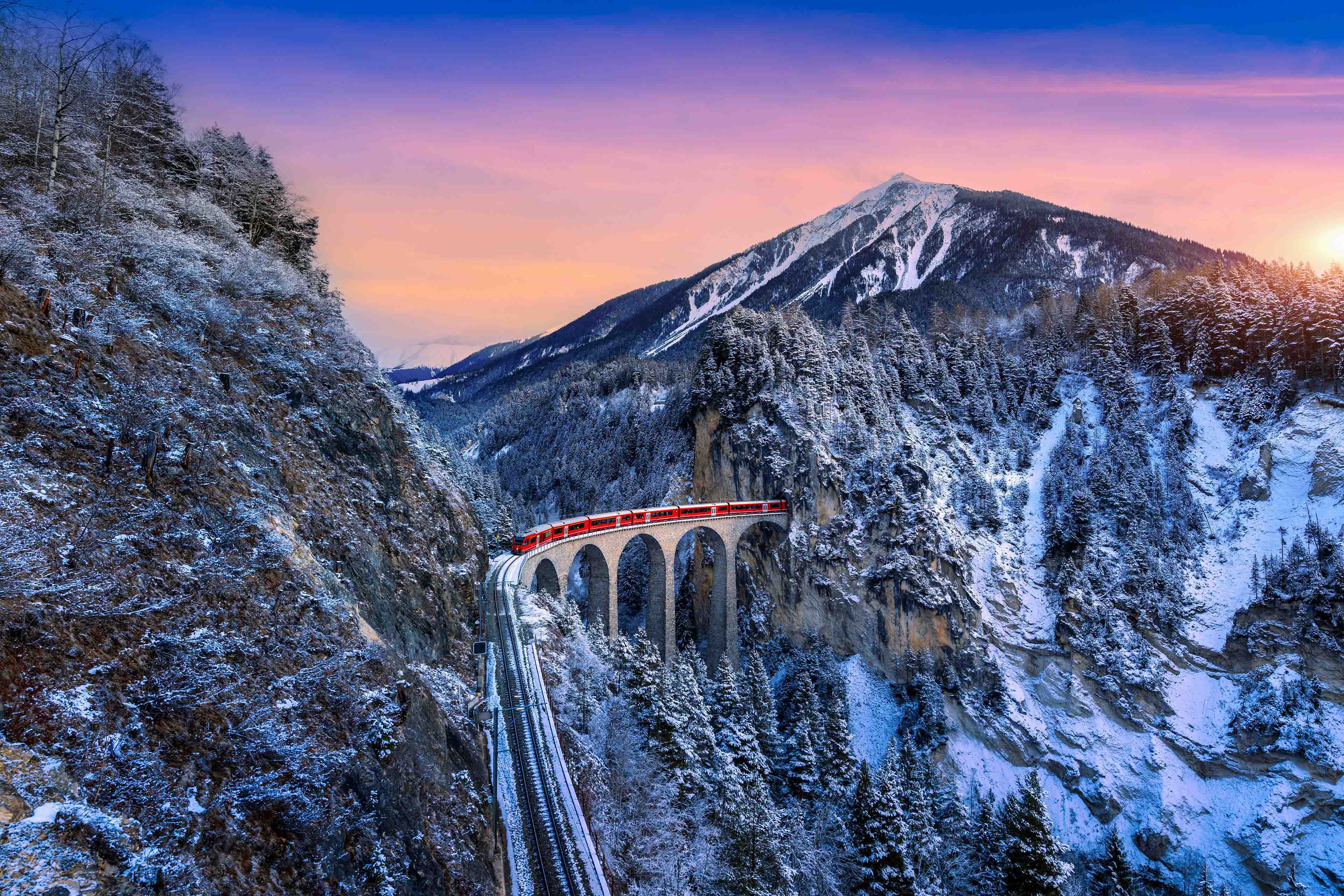 Landscape-of-train-passing-through-mountain