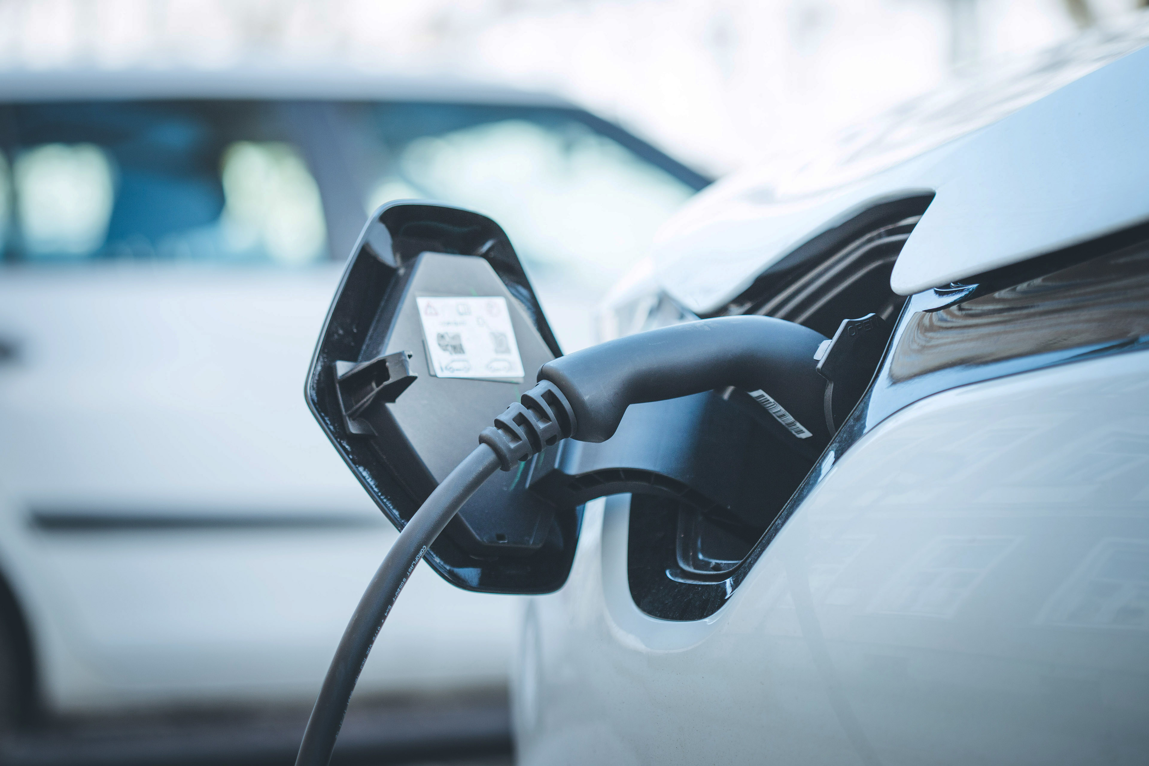 Electric car at the charging station