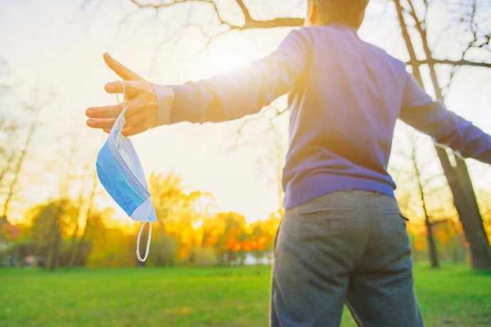 man having fresh air