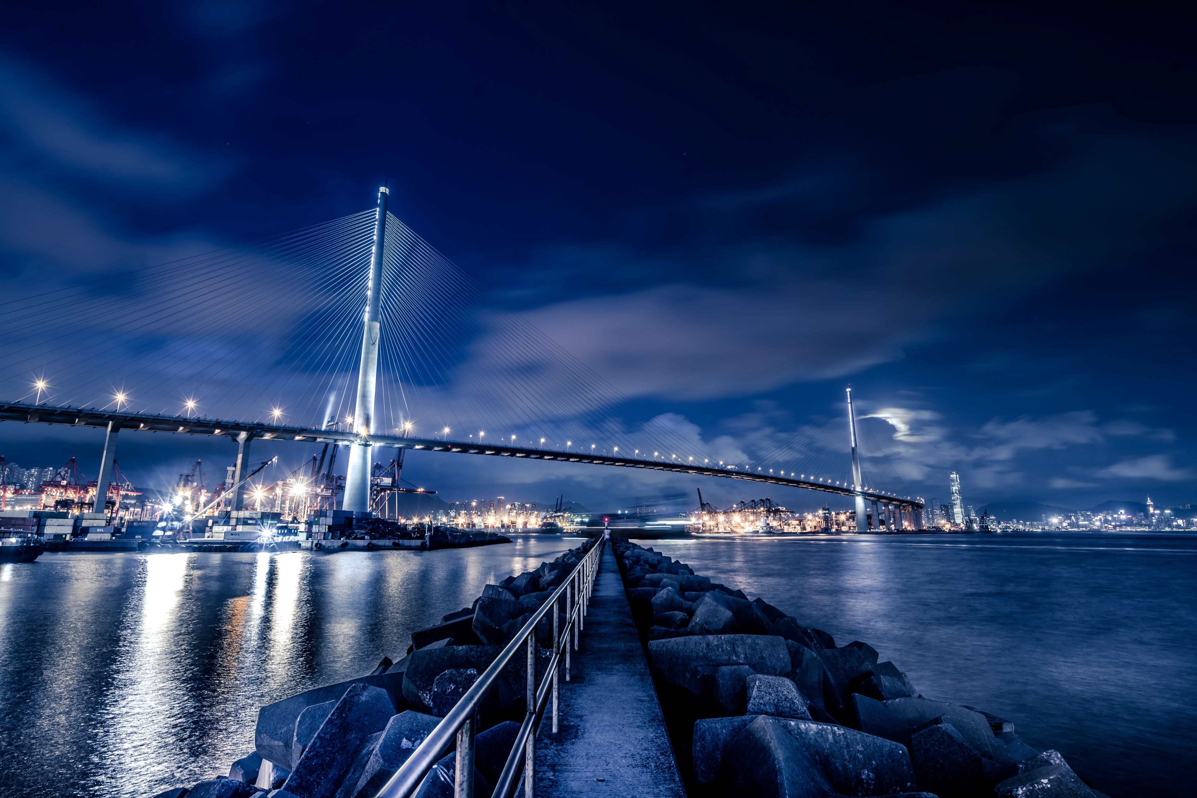 Iconic cable bridge tower