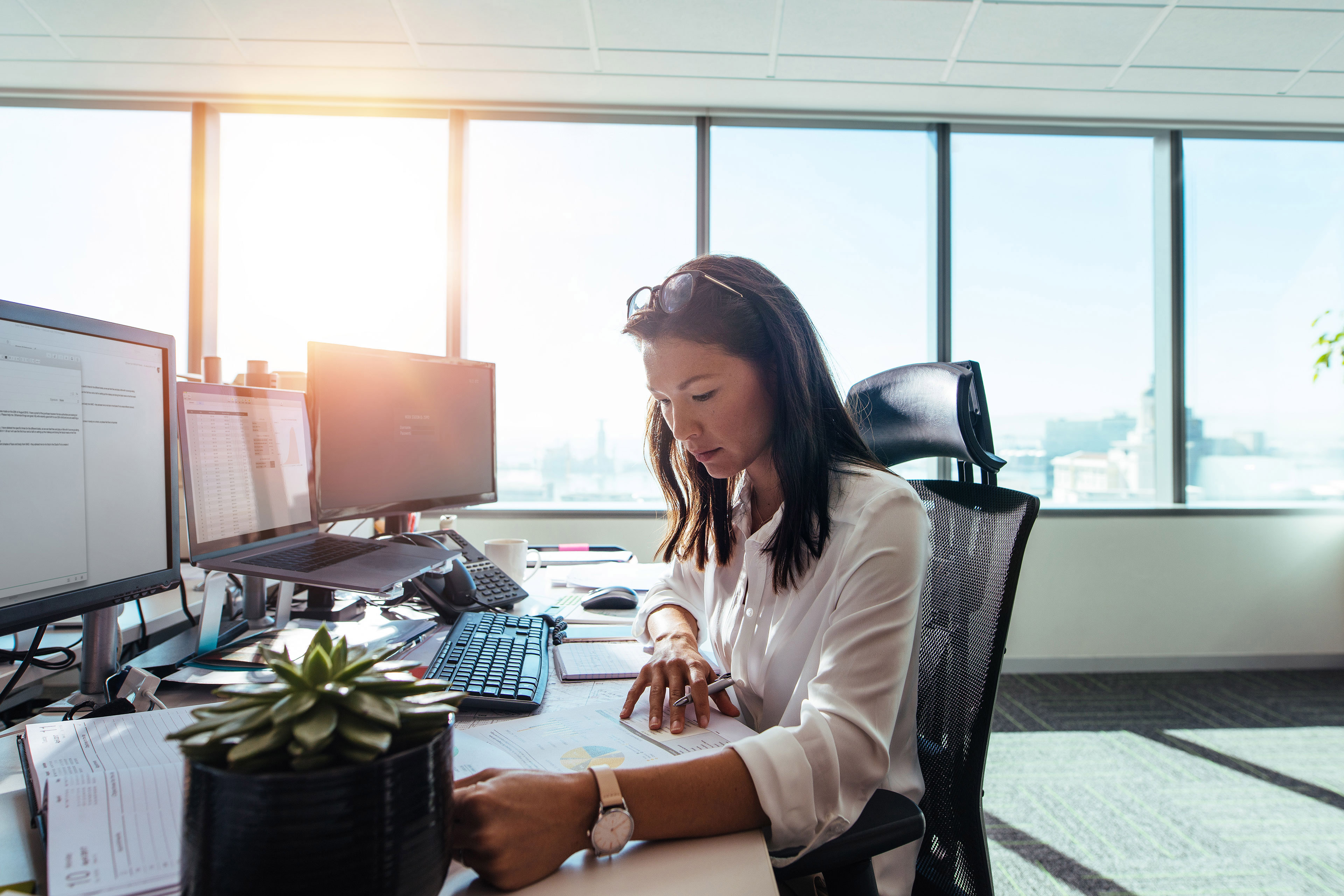 Woman entrepreneur in office