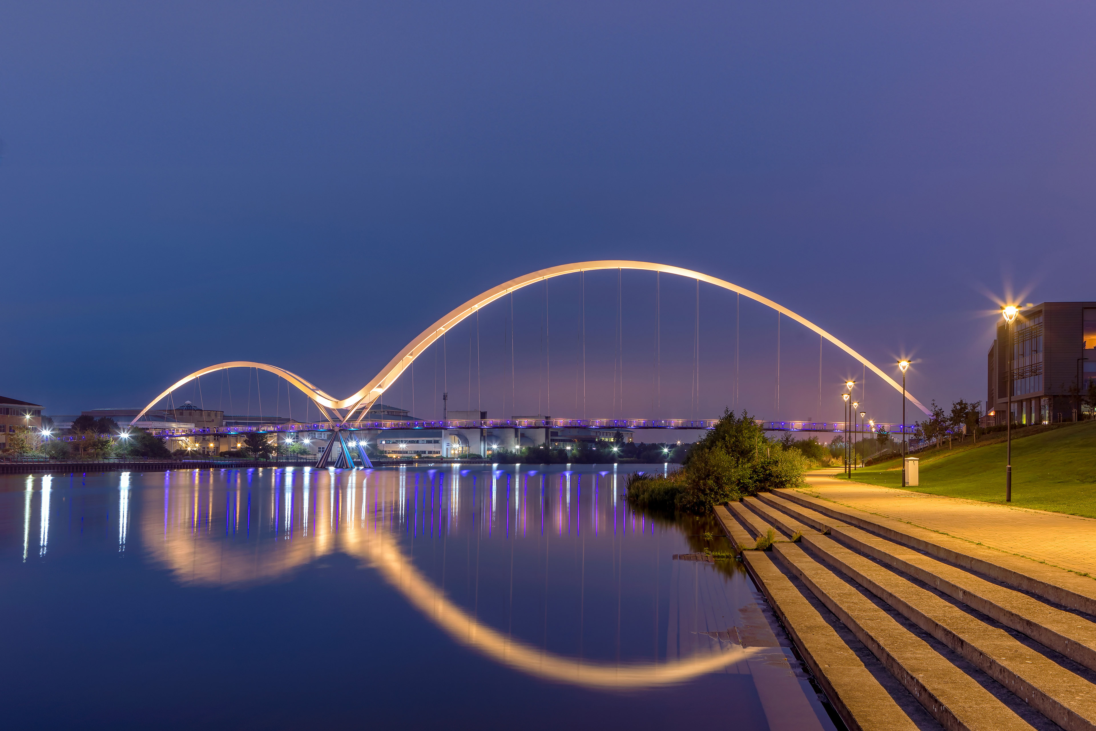 Infinity Bridge, Stockton on Tees, near Middlesbrough, England. 