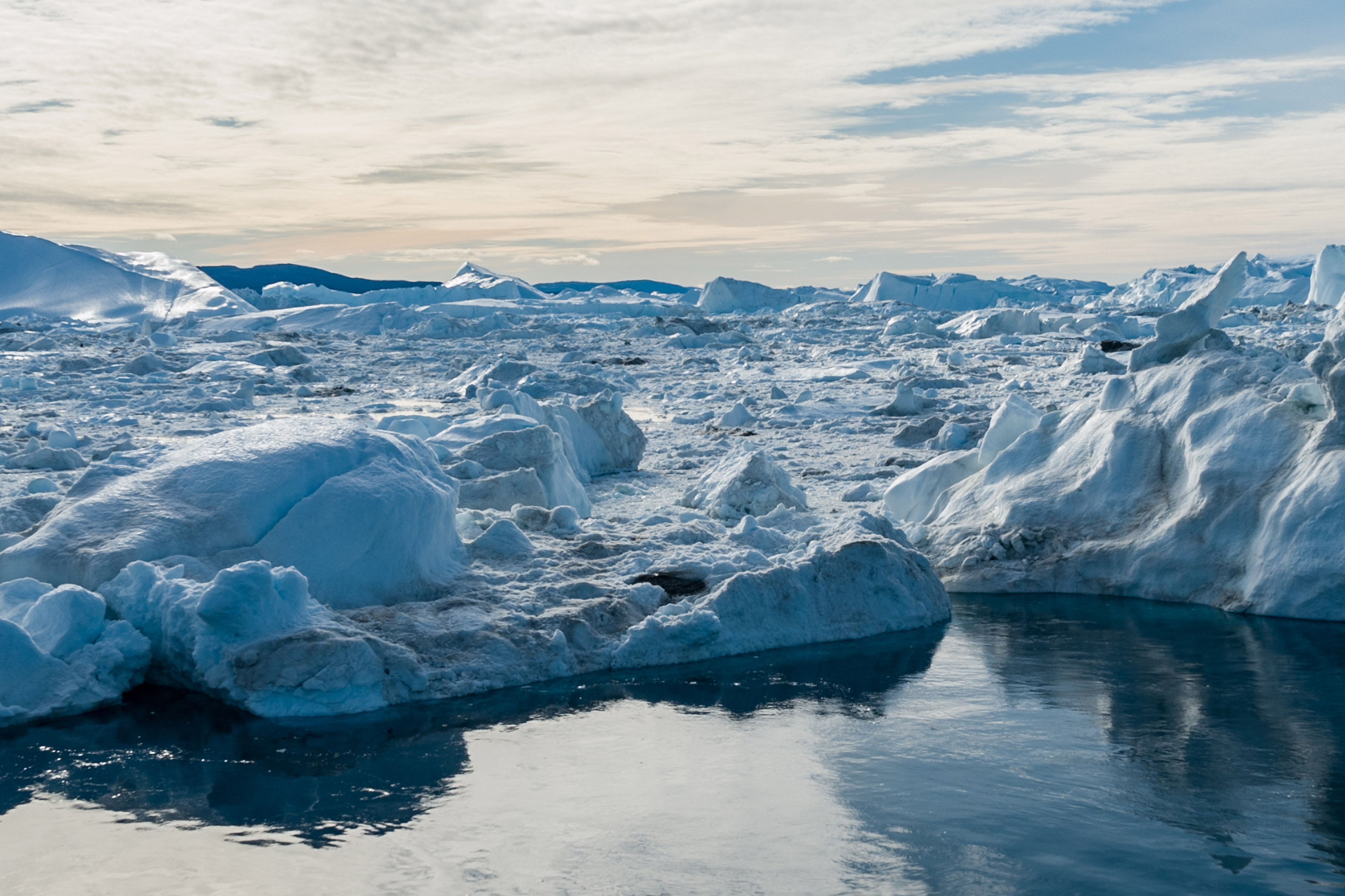 Iceberg and ice from glacier in nature landscape greenland